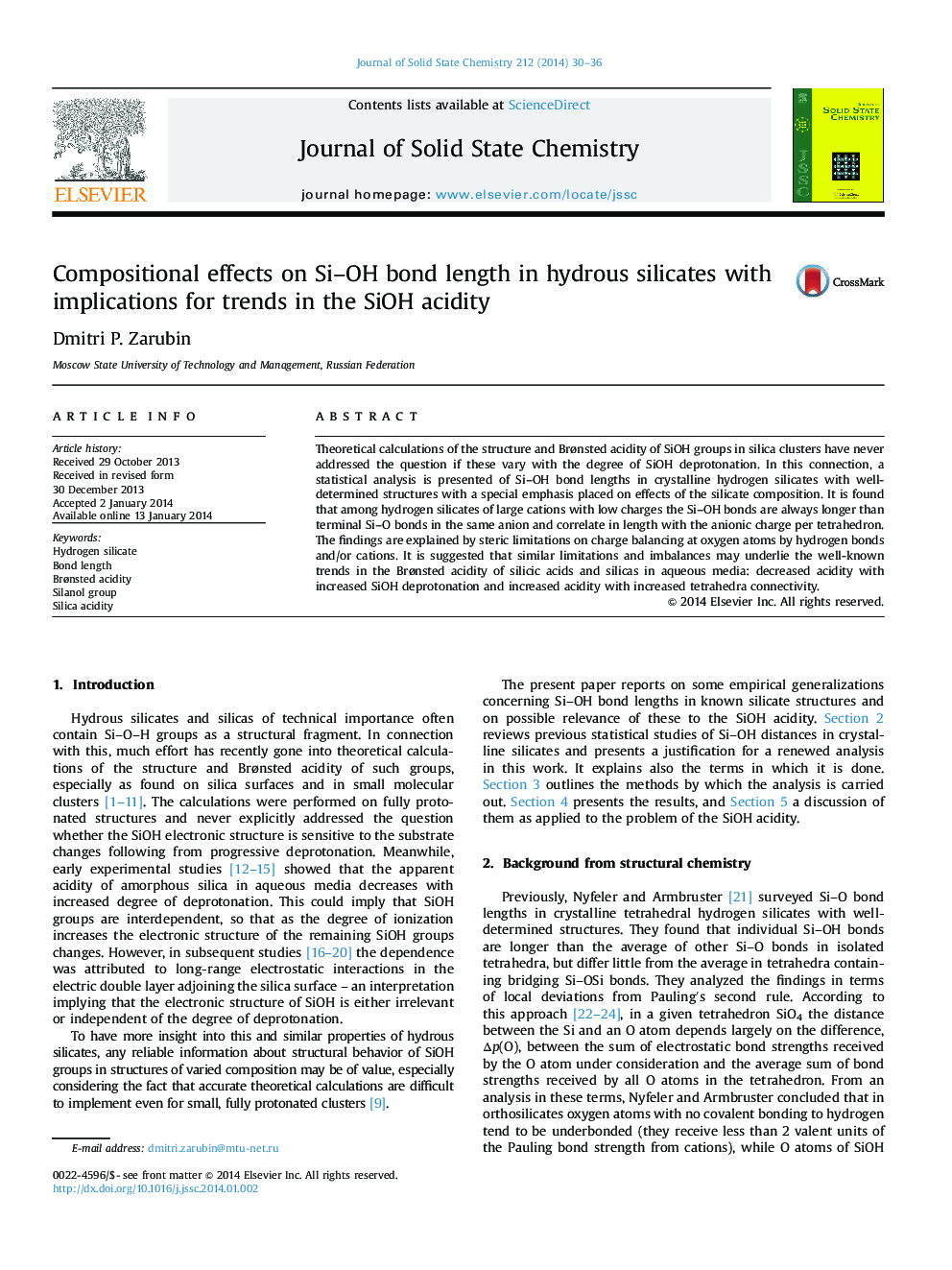 Compositional effects on Si–OH bond length in hydrous silicates with implications for trends in the SiOH acidity