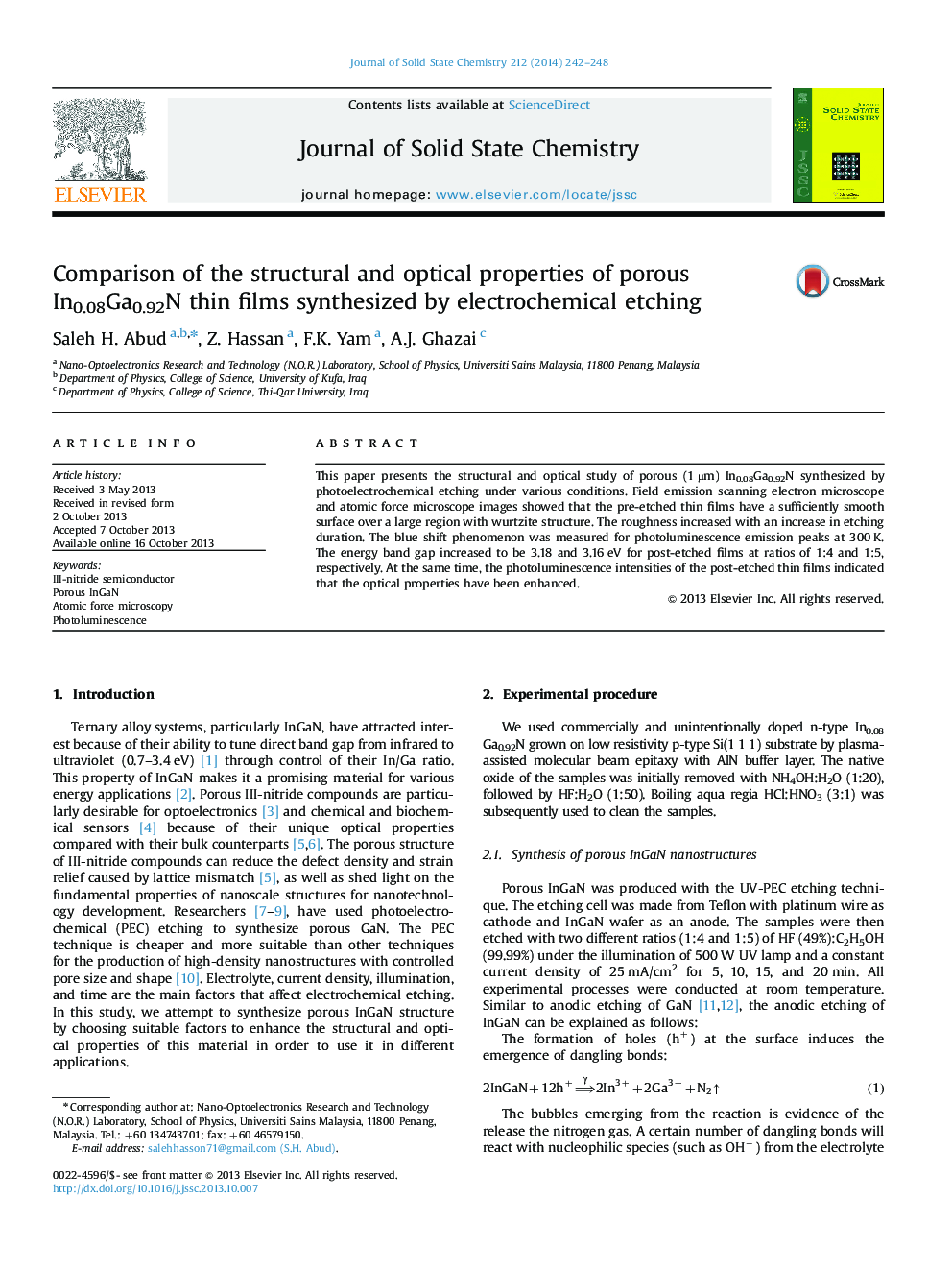 Comparison of the structural and optical properties of porous In0.08Ga0.92N thin films synthesized by electrochemical etching