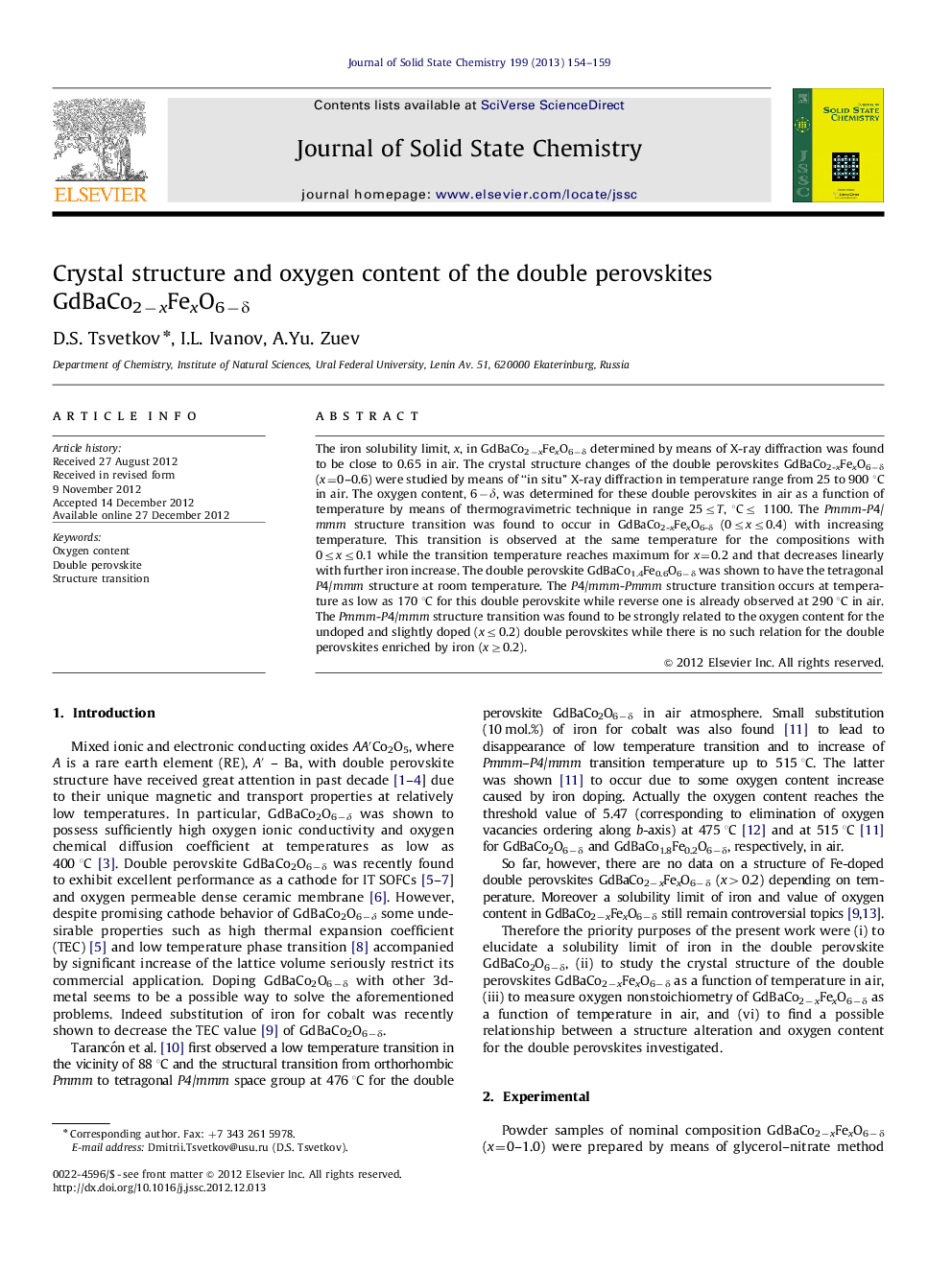 Crystal structure and oxygen content of the double perovskites GdBaCo2−xFexO6−δ