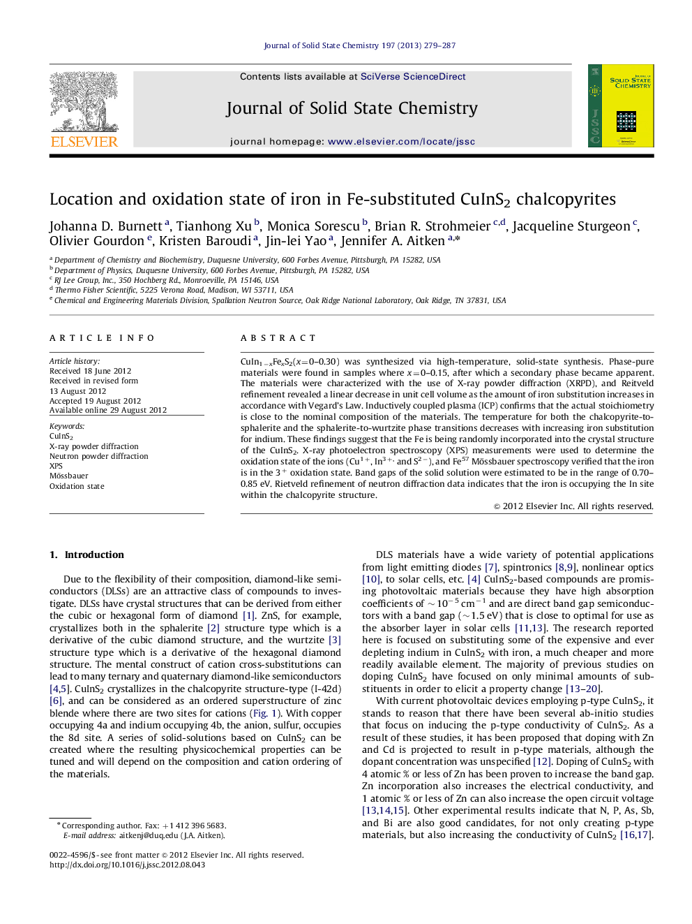 Location and oxidation state of iron in Fe-substituted CuInS2 chalcopyrites