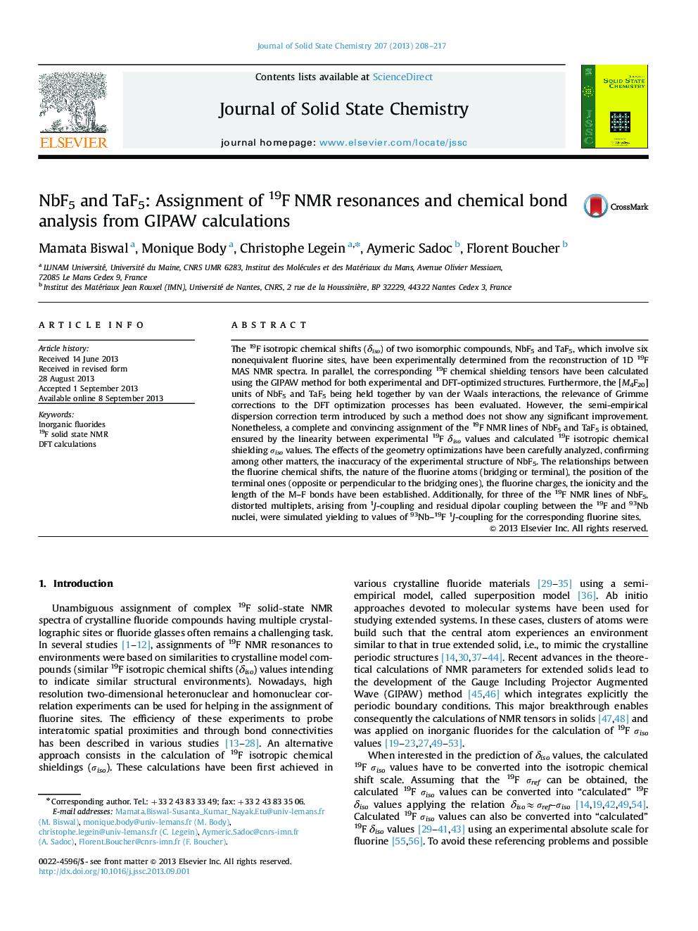 NbF5 and TaF5: Assignment of 19F NMR resonances and chemical bond analysis from GIPAW calculations