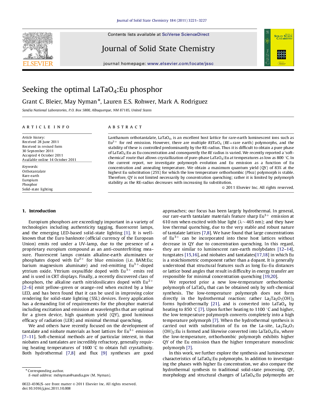 Seeking the optimal LaTaO4:Eu phosphor