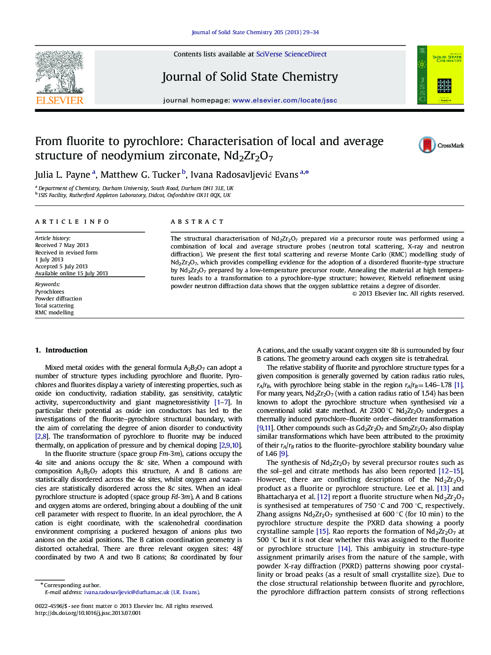 From fluorite to pyrochlore: Characterisation of local and average structure of neodymium zirconate, Nd2Zr2O7
