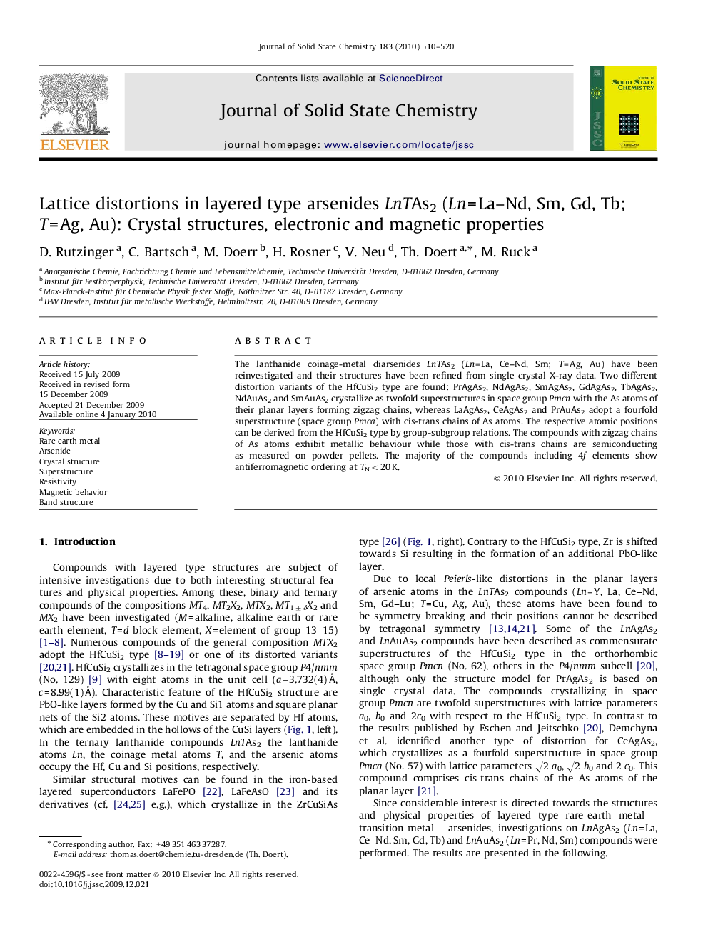 Lattice distortions in layered type arsenides LnTAs2 (Ln=La–Nd, Sm, Gd, Tb; T=Ag, Au): Crystal structures, electronic and magnetic properties