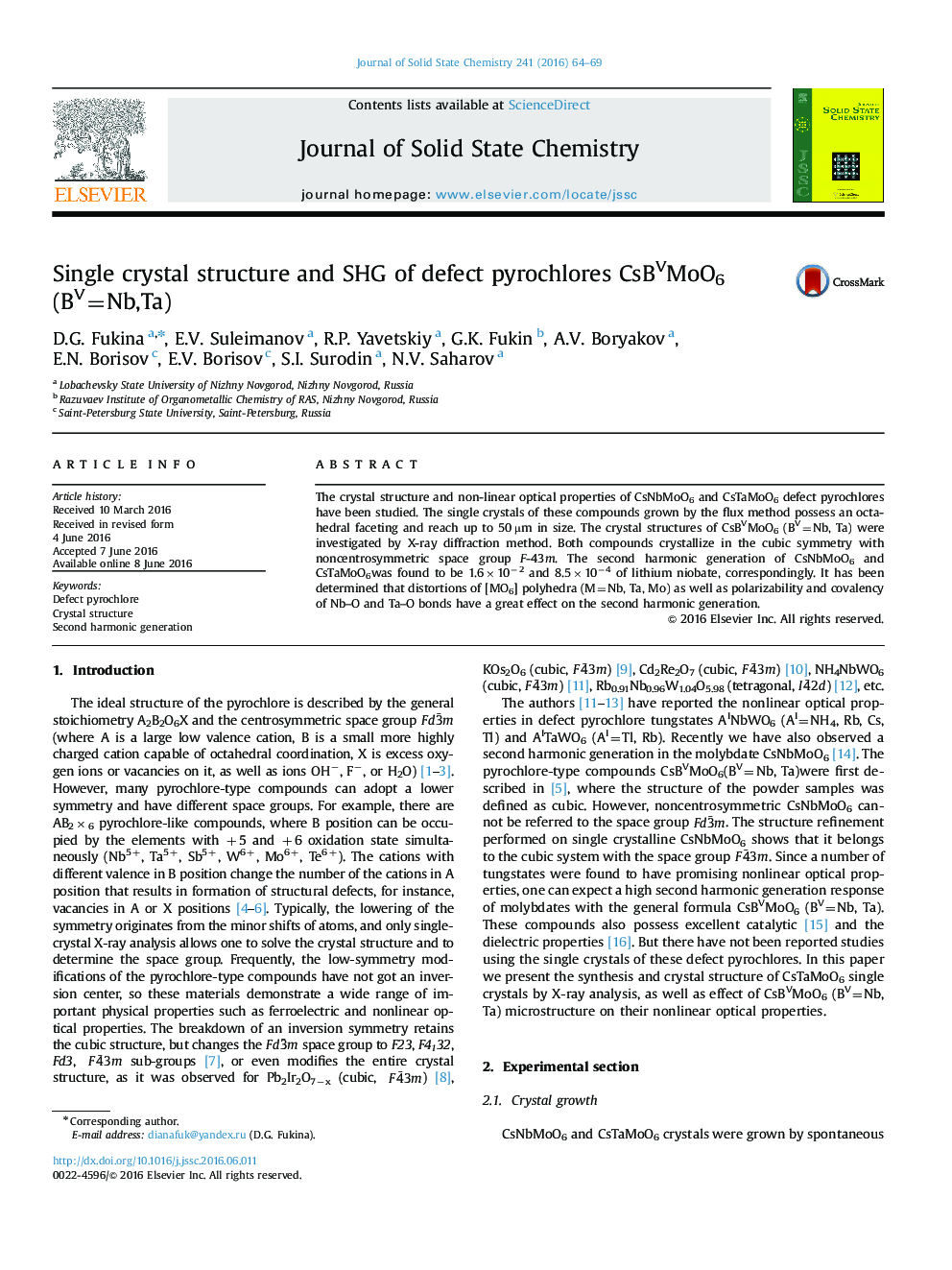 Single crystal structure and SHG of defect pyrochlores CsBVMoO6 (BV=Nb,Ta)