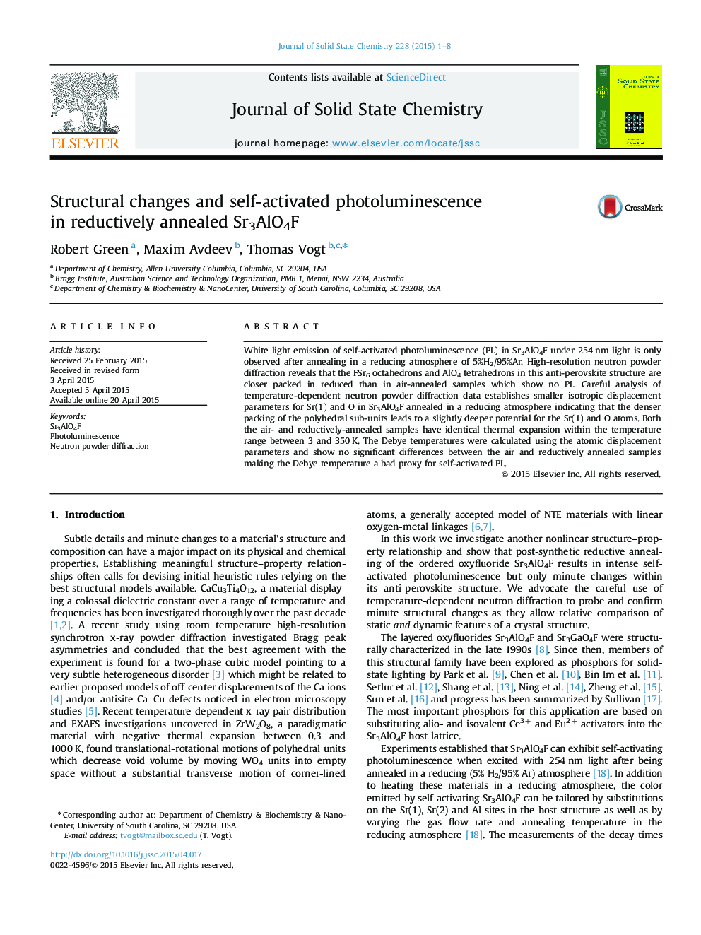 Structural changes and self-activated photoluminescence in reductively annealed Sr3AlO4F