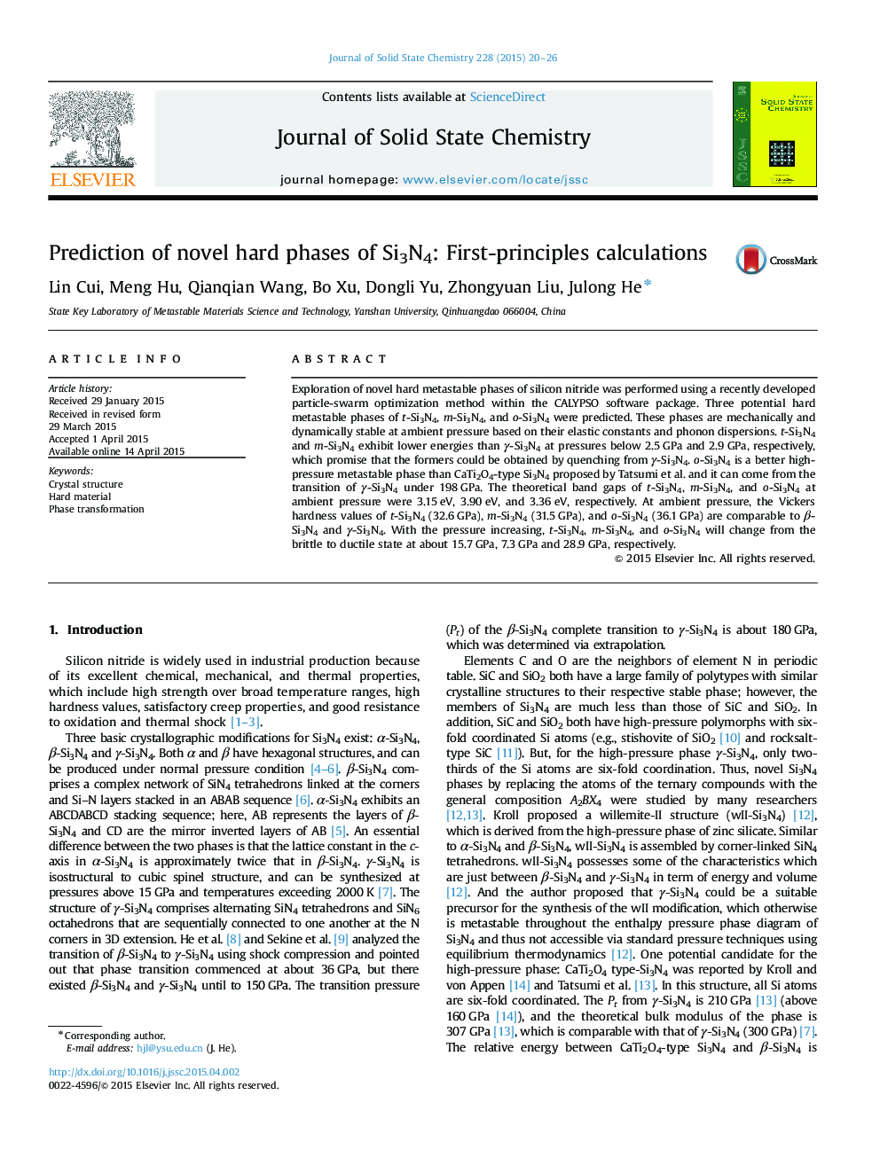 Prediction of novel hard phases of Si3N4: First-principles calculations