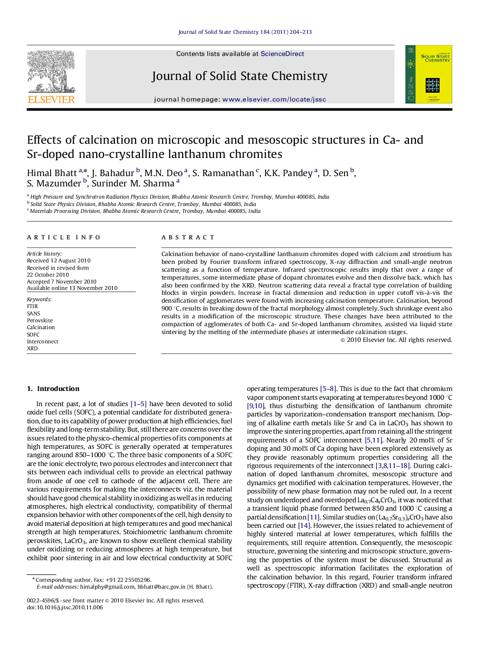 Effects of calcination on microscopic and mesoscopic structures in Ca- and Sr-doped nano-crystalline lanthanum chromites