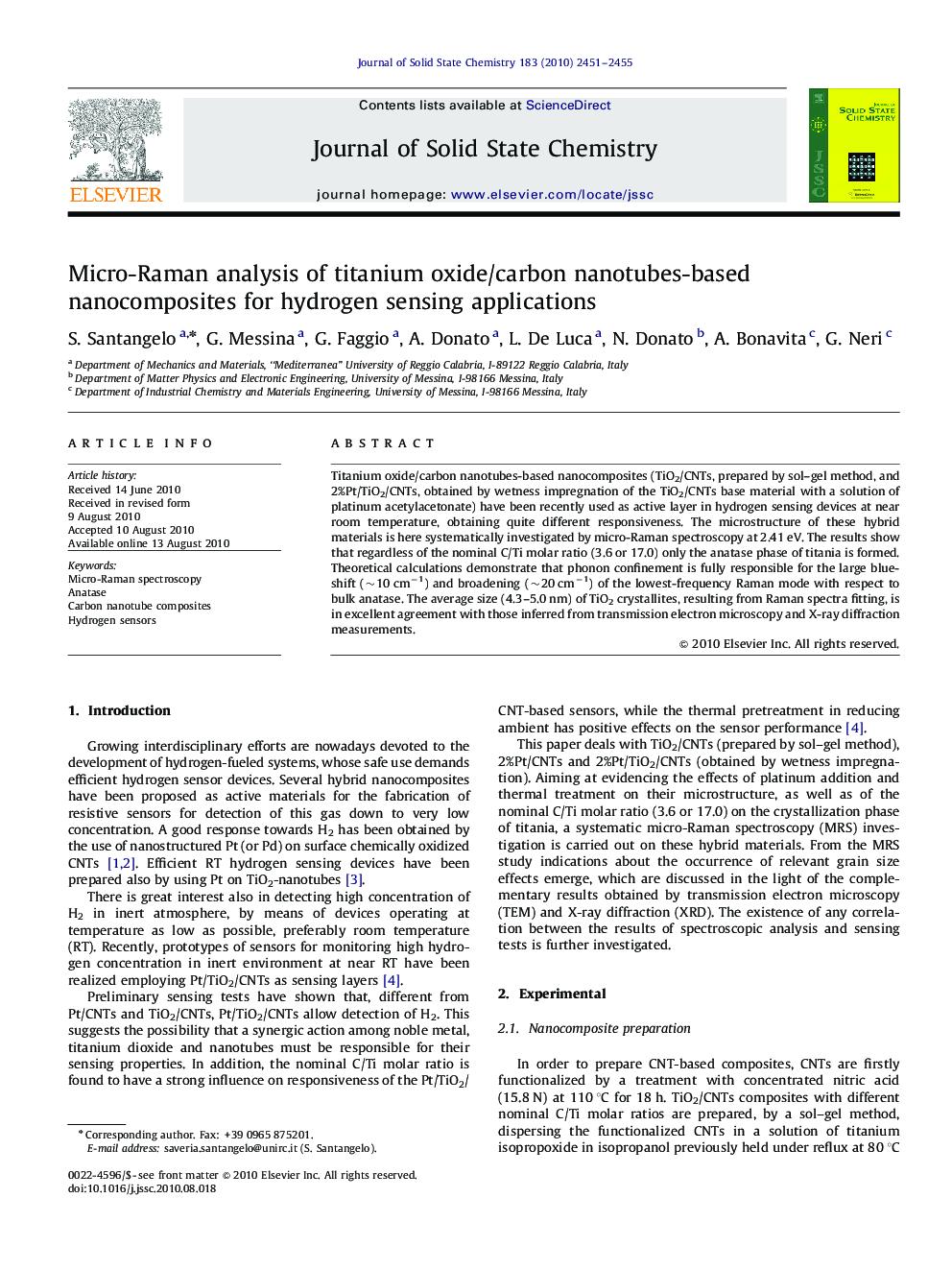 Micro-Raman analysis of titanium oxide/carbon nanotubes-based nanocomposites for hydrogen sensing applications