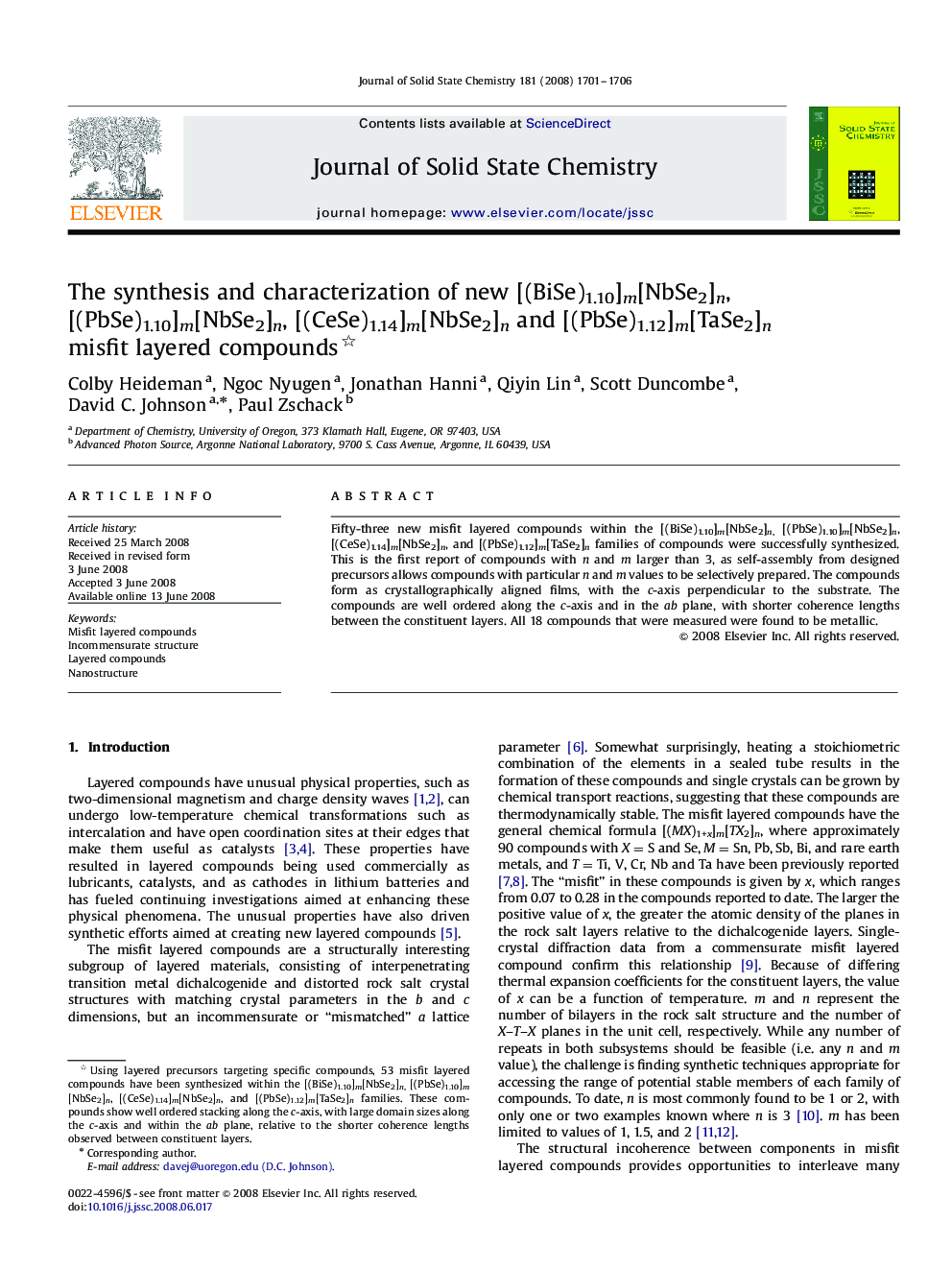 The synthesis and characterization of new [(BiSe)1.10]m[NbSe2]n, [(PbSe)1.10]m[NbSe2]n, [(CeSe)1.14]m[NbSe2]n and [(PbSe)1.12]m[TaSe2]n misfit layered compounds 