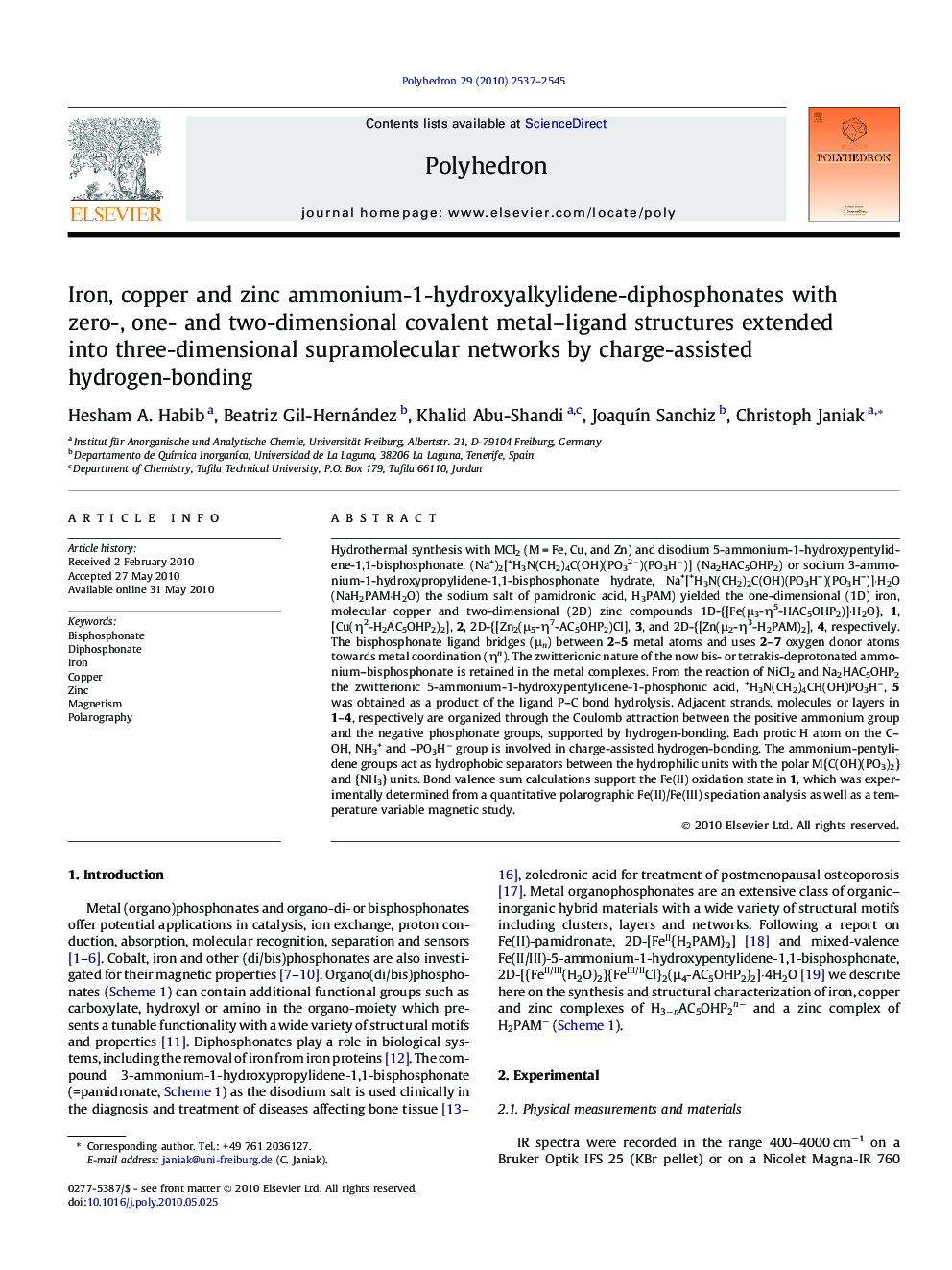 Iron, copper and zinc ammonium-1-hydroxyalkylidene-diphosphonates with zero-, one- and two-dimensional covalent metal–ligand structures extended into three-dimensional supramolecular networks by charge-assisted hydrogen-bonding