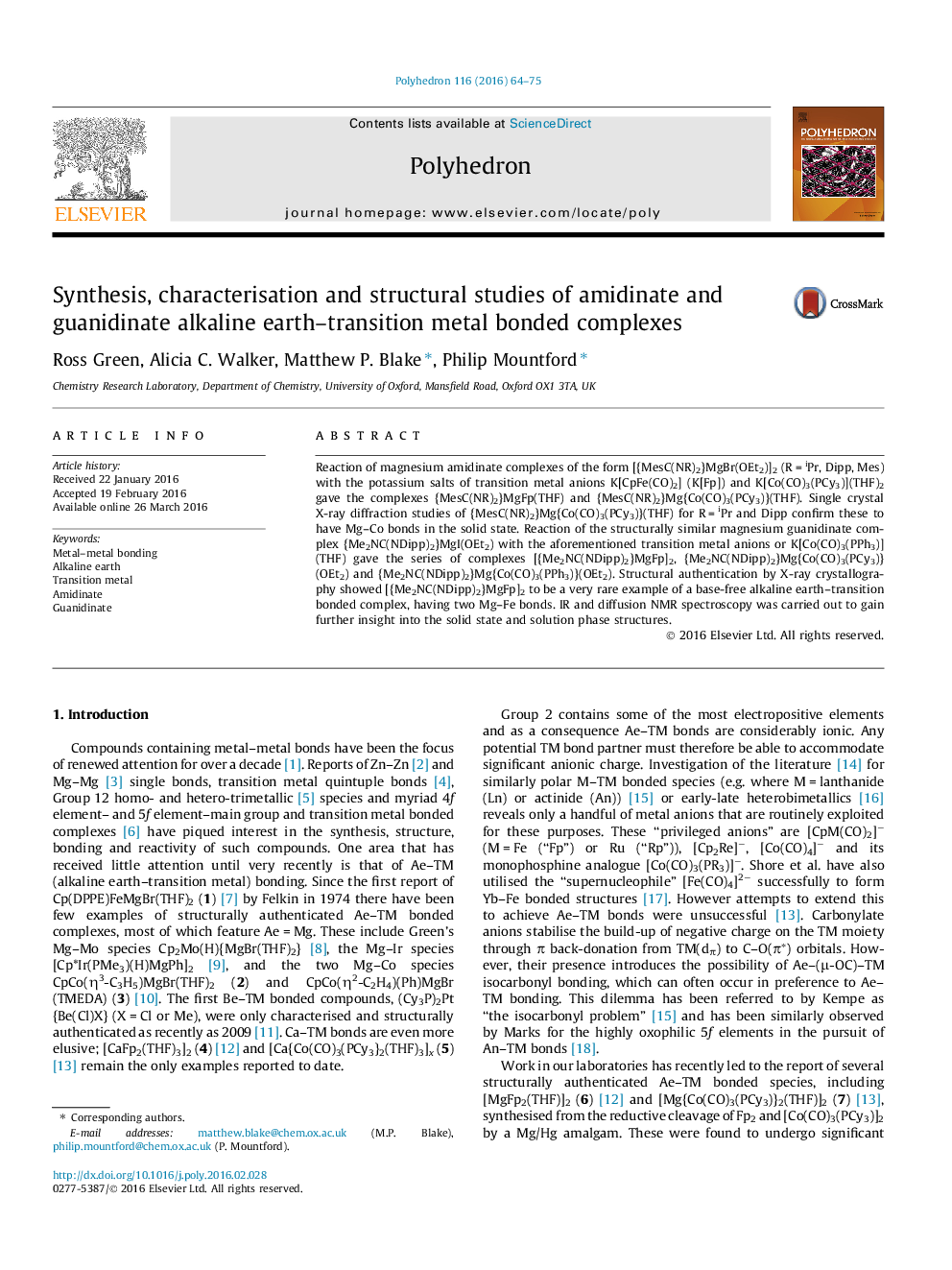 Synthesis, characterisation and structural studies of amidinate and guanidinate alkaline earth–transition metal bonded complexes