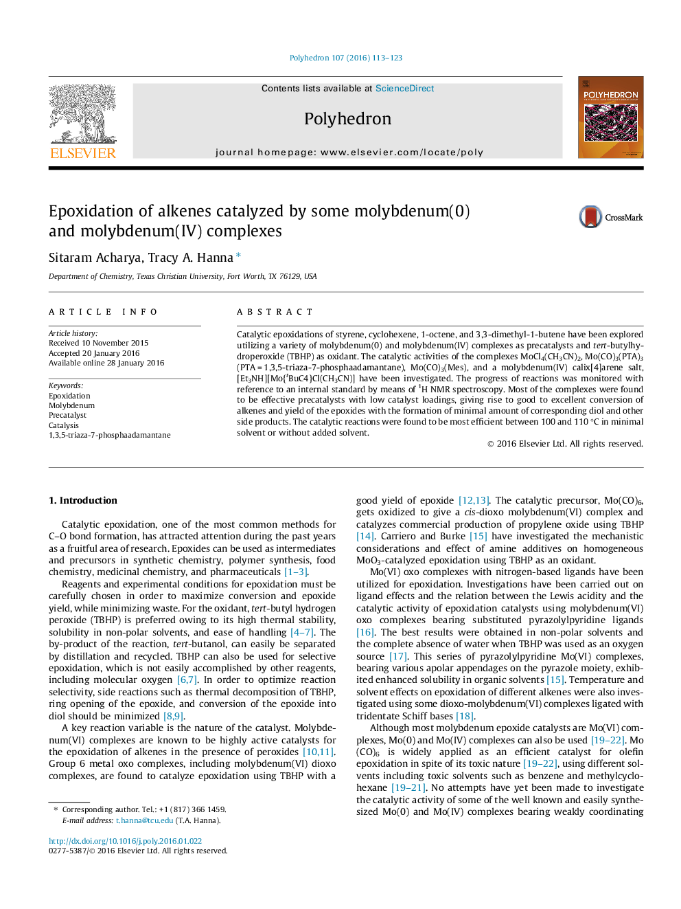 Epoxidation of alkenes catalyzed by some molybdenum(0) and molybdenum(IV) complexes