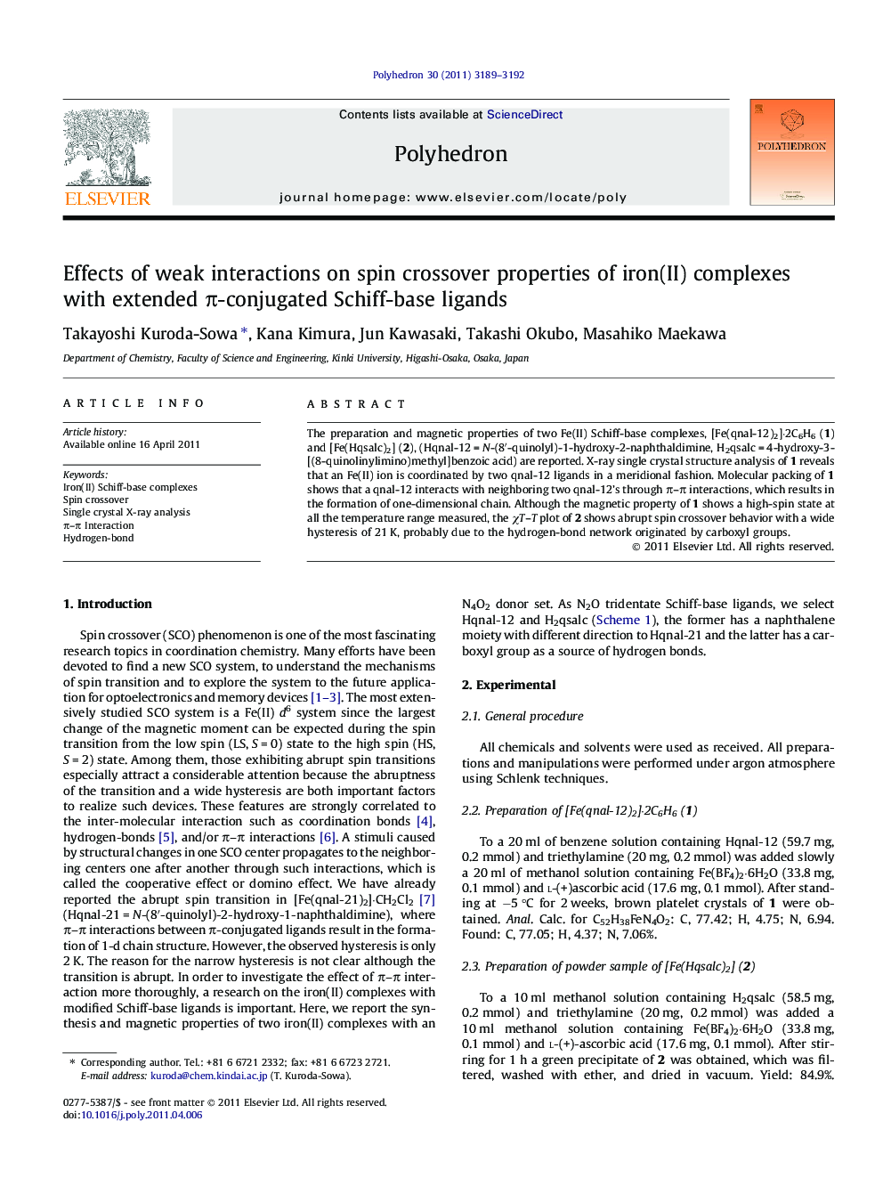 Effects of weak interactions on spin crossover properties of iron(II) complexes with extended π-conjugated Schiff-base ligands