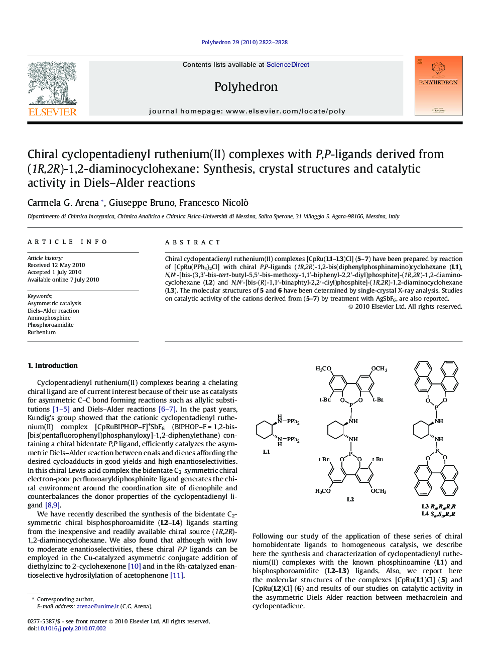 Chiral cyclopentadienyl ruthenium(II) complexes with P,P-ligands derived from (1R,2R)-1,2-diaminocyclohexane: Synthesis, crystal structures and catalytic activity in Diels-Alder reactions