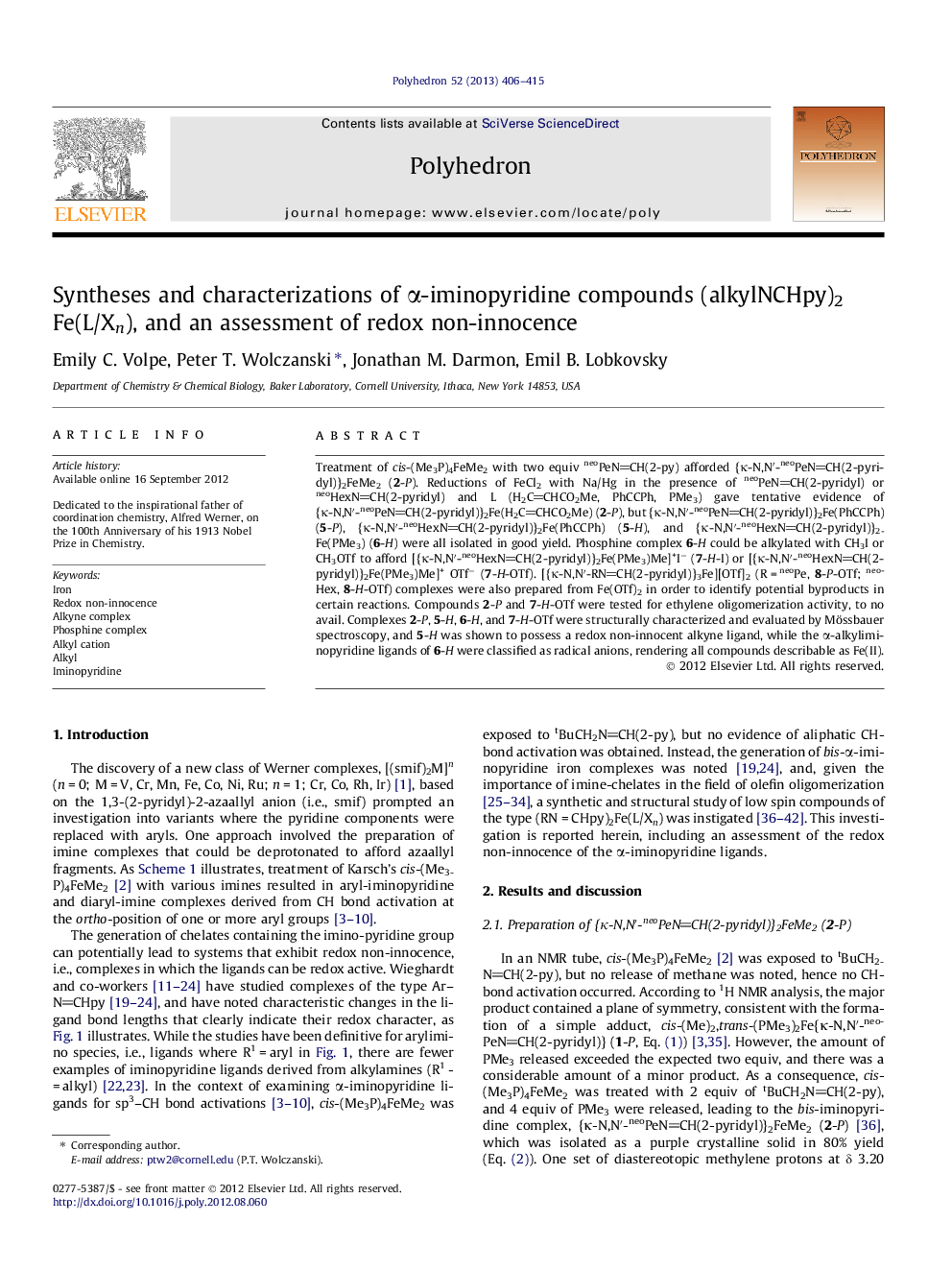 Syntheses and characterizations of α-iminopyridine compounds (alkylNCHpy)2Fe(L/Xn), and an assessment of redox non-innocence