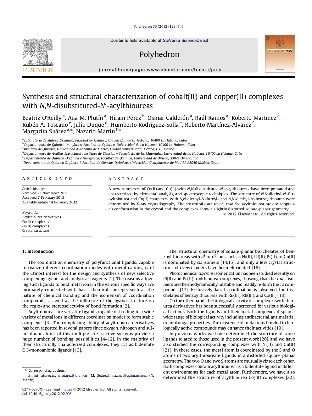 Synthesis and structural characterization of cobalt(II) and copper(II) complexes with N,N-disubstituted-N′-acylthioureas