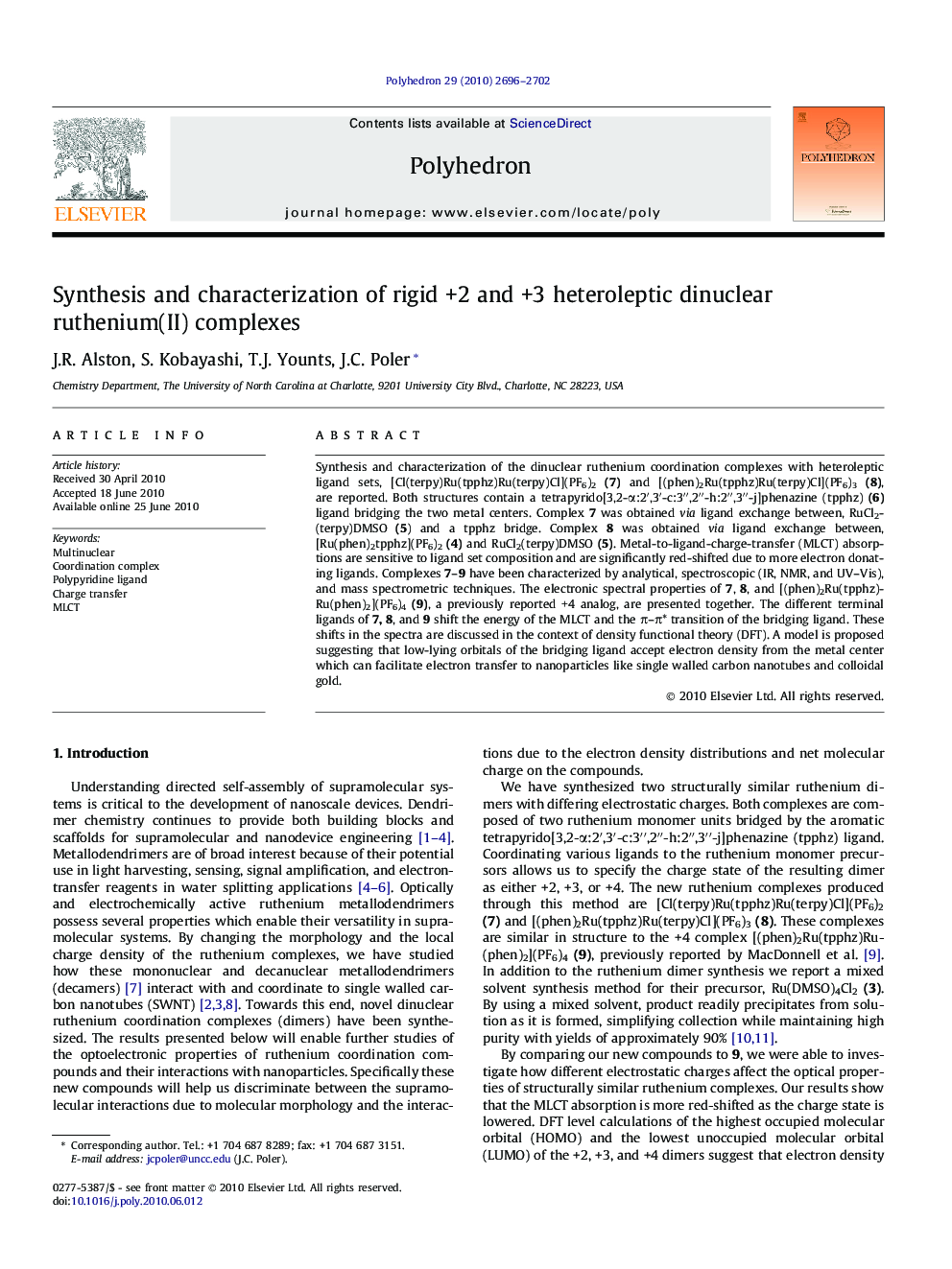 Synthesis and characterization of rigid +2 and +3 heteroleptic dinuclear ruthenium(II) complexes