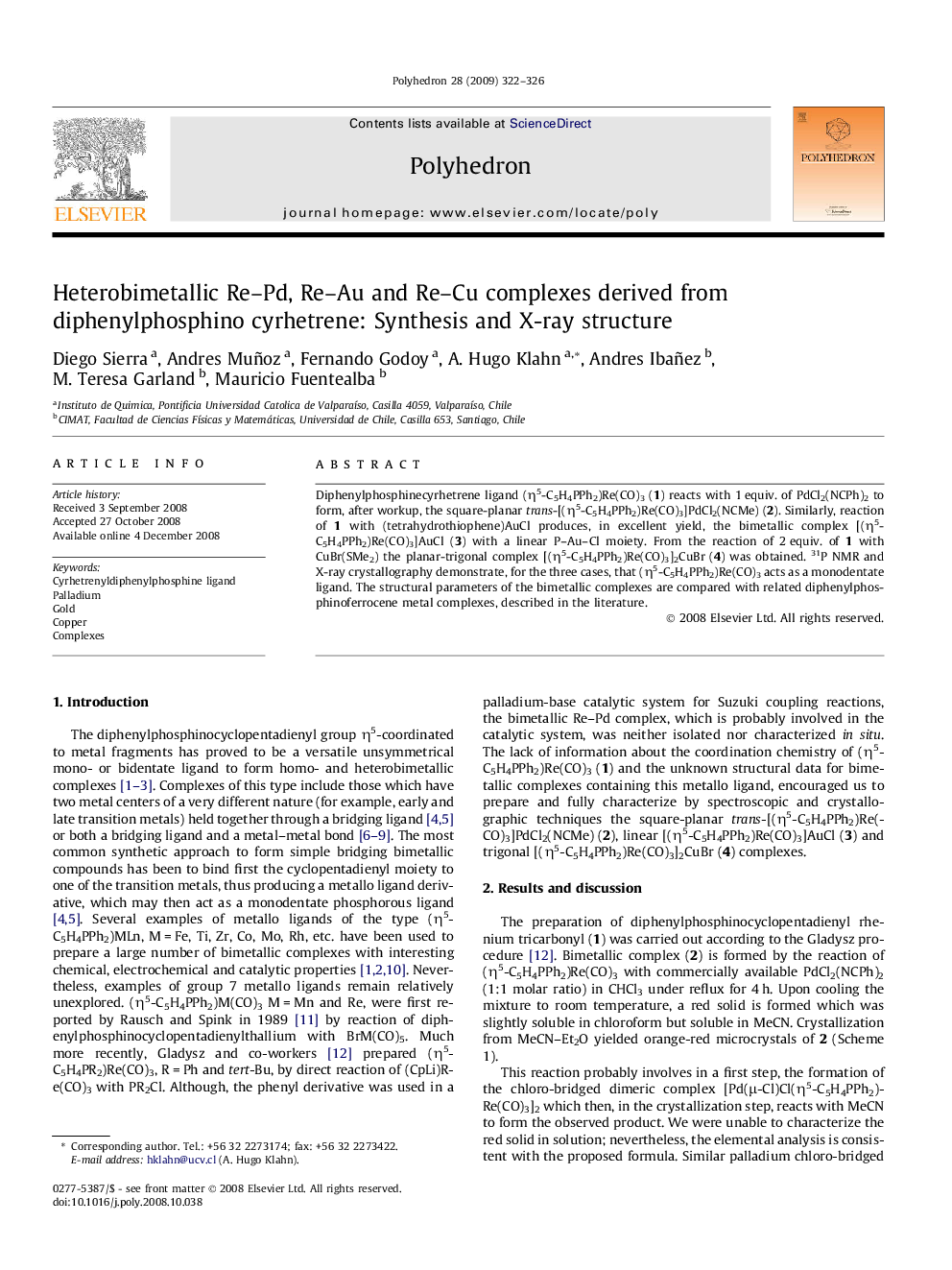 Heterobimetallic Re–Pd, Re–Au and Re–Cu complexes derived from diphenylphosphino cyrhetrene: Synthesis and X-ray structure