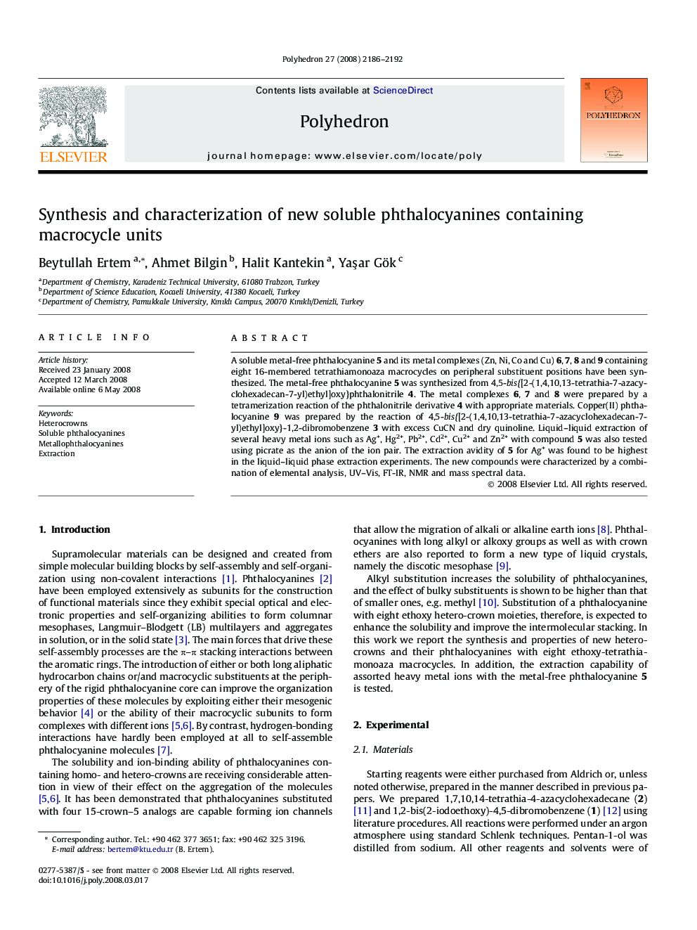 Synthesis and characterization of new soluble phthalocyanines containing macrocycle units