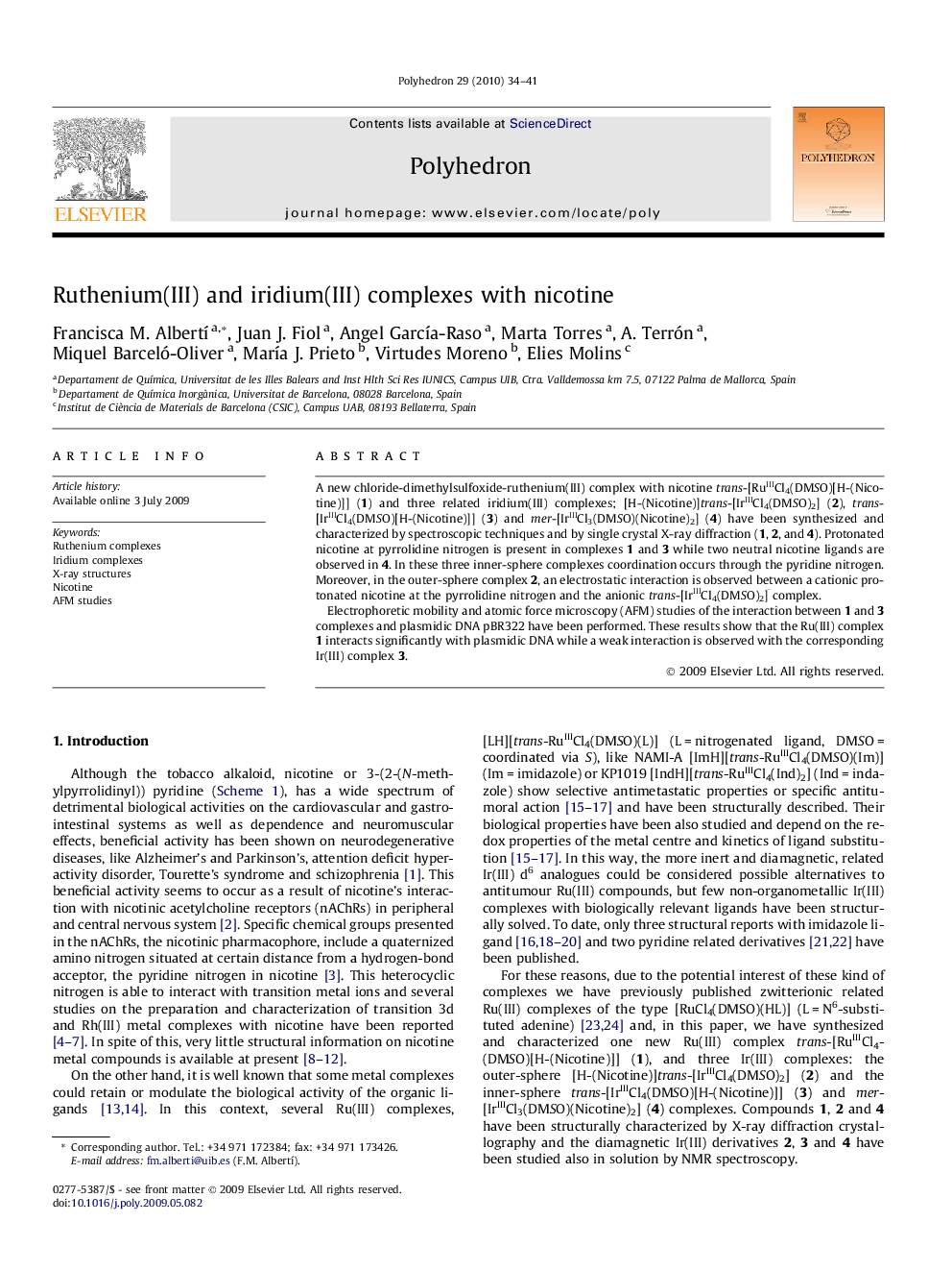 Ruthenium(III) and iridium(III) complexes with nicotine