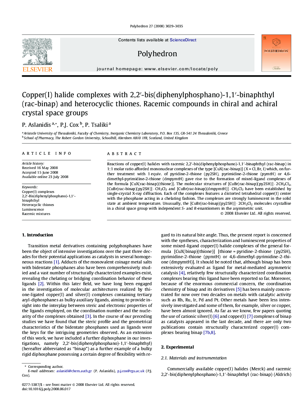 Copper(I) halide complexes with 2,2′-bis(diphenylphosphano)-1,1′-binaphthyl (rac-binap) and heterocyclic thiones. Racemic compounds in chiral and achiral crystal space groups