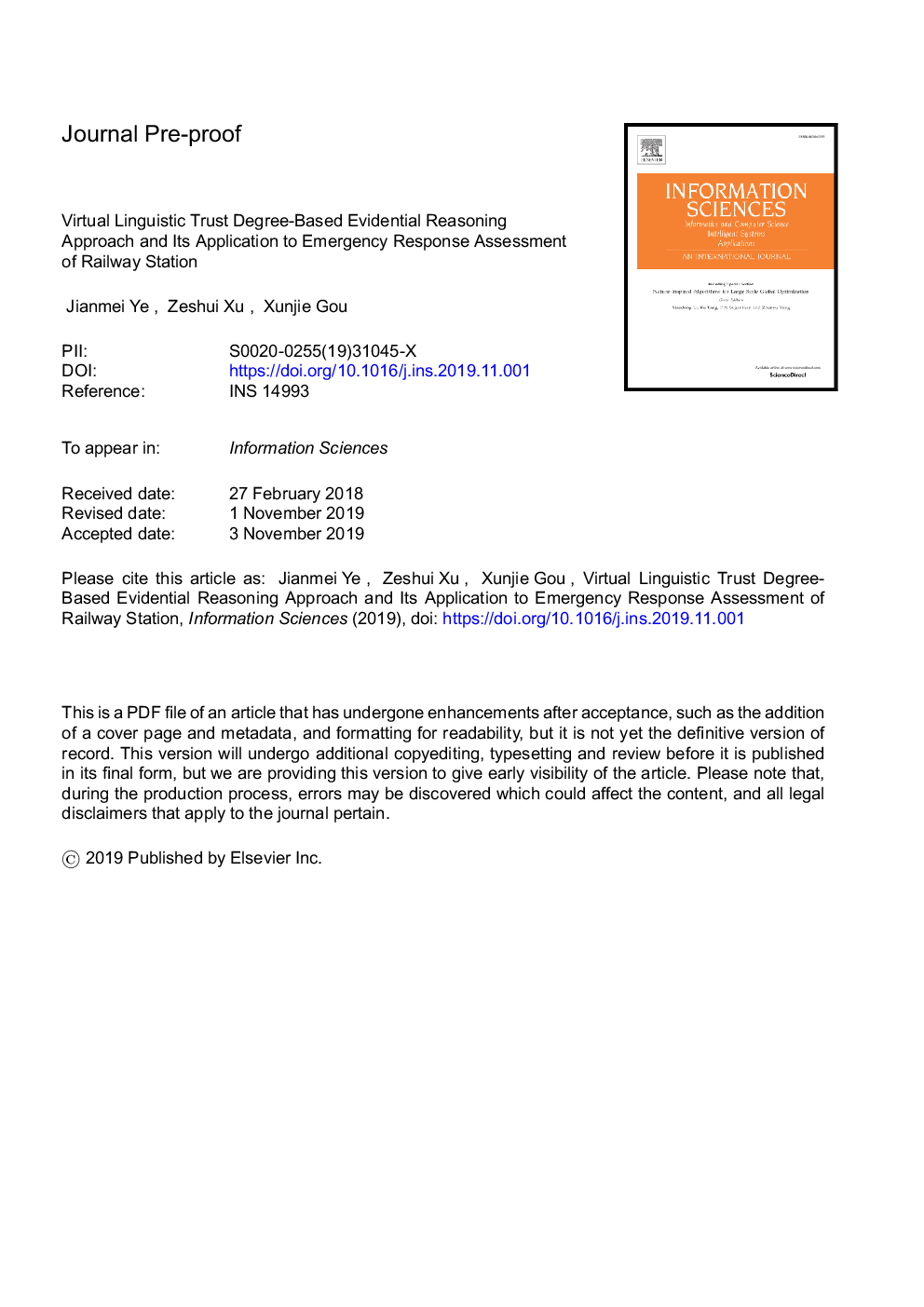 Virtual linguistic trust degree-based evidential reasoning approach and its application to emergency response assessment of railway station