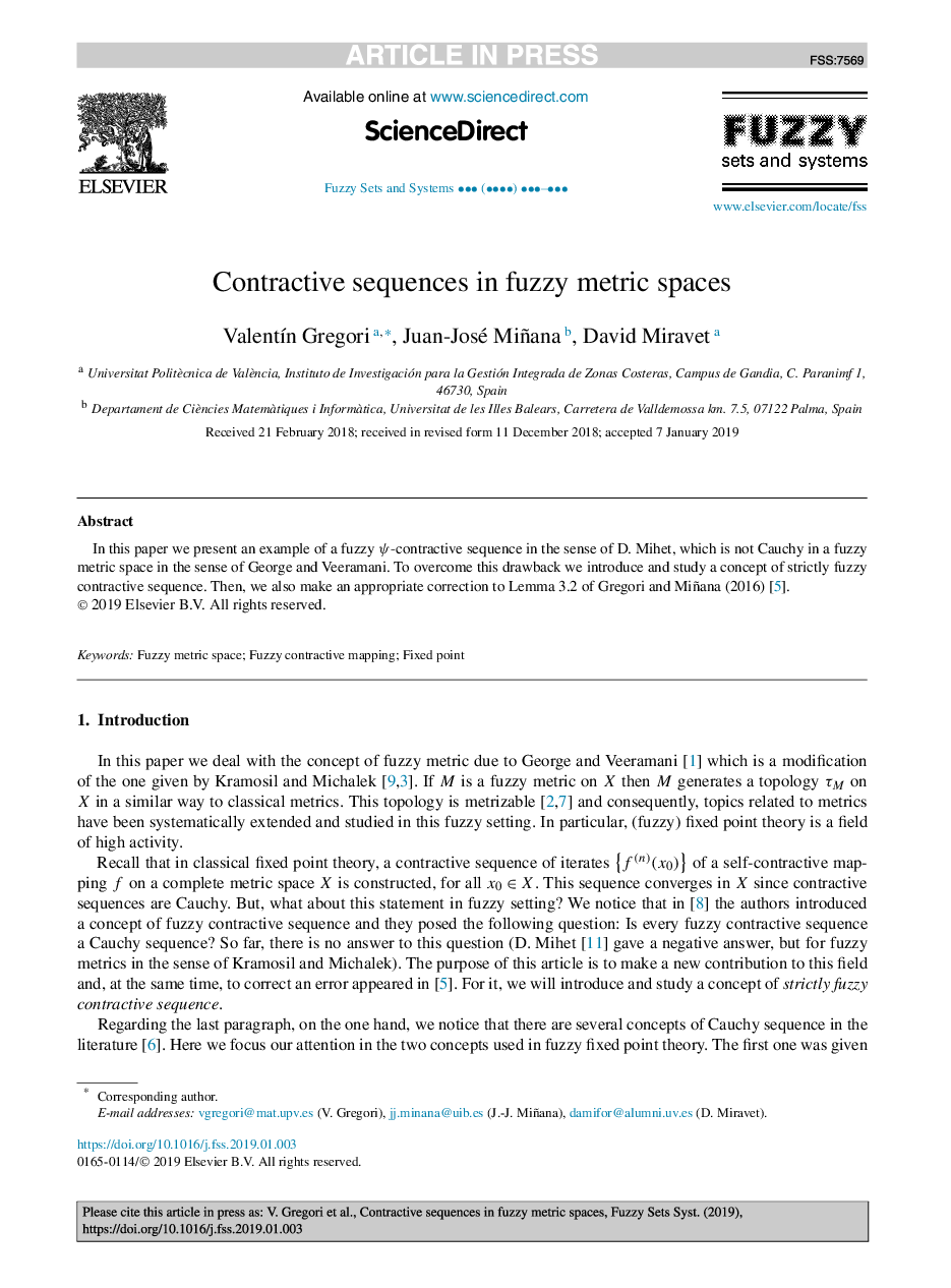 Contractive sequences in fuzzy metric spaces