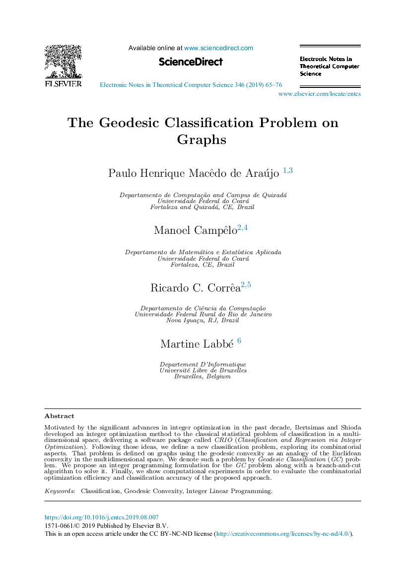 The Geodesic Classification Problem on Graphs