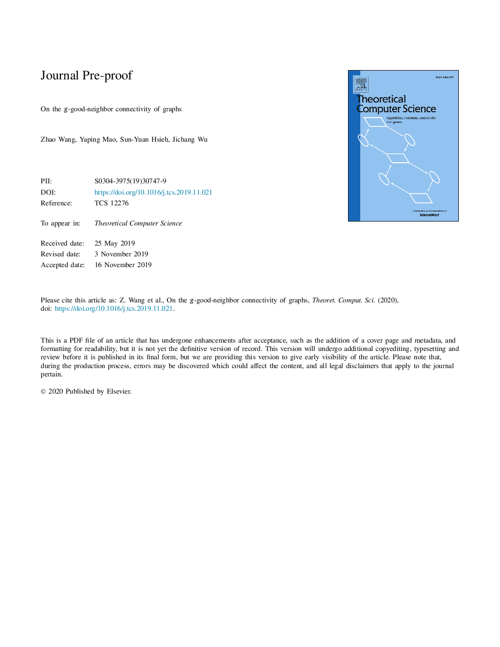 On the g-good-neighbor connectivity of graphs