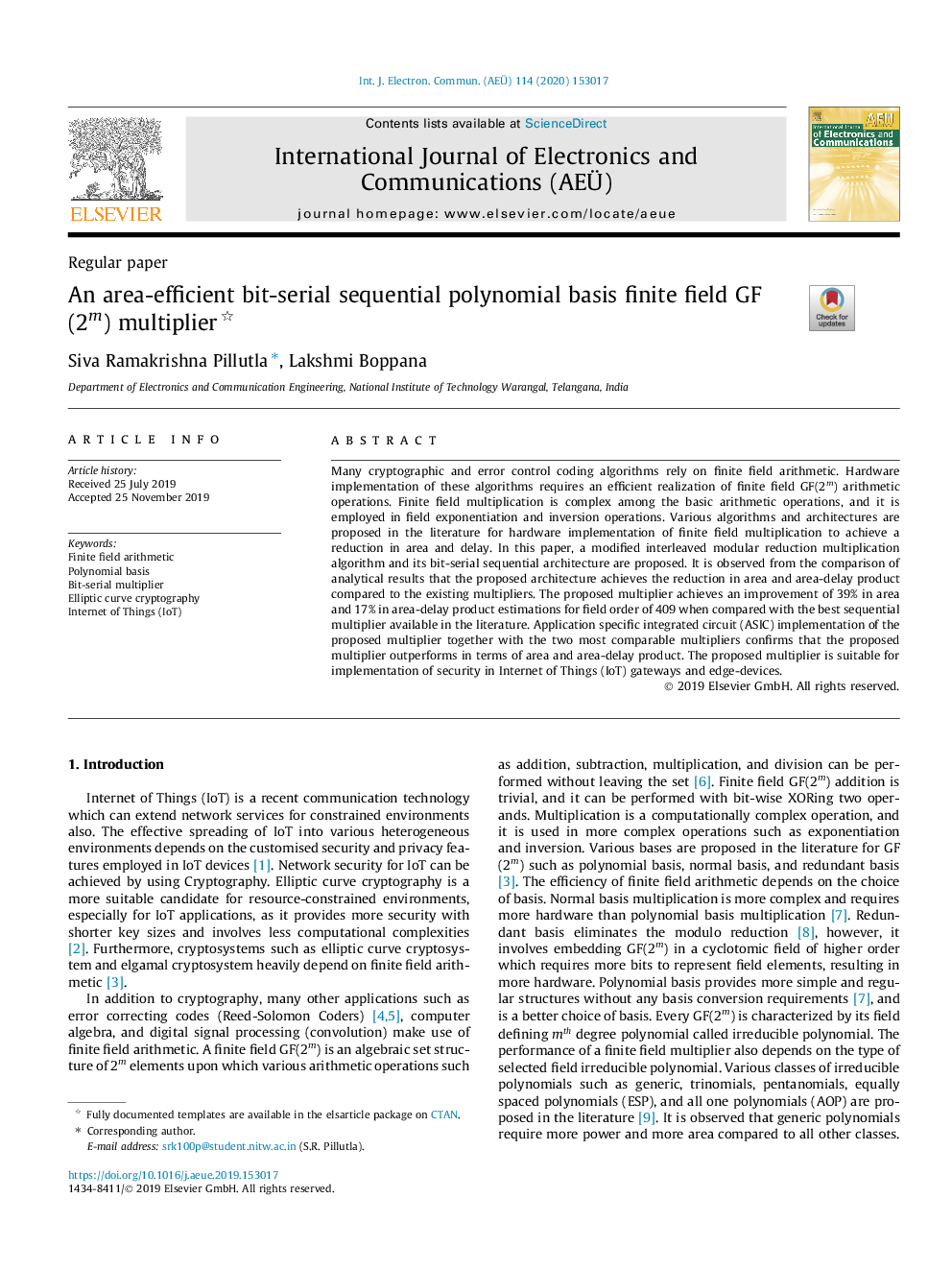 An area-efficient bit-serial sequential polynomial basis finite field GF(2m) multiplier