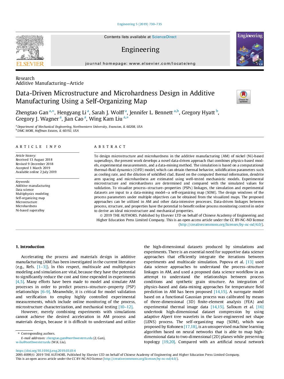 Data-Driven Microstructure and Microhardness Design in Additive Manufacturing Using a Self-Organizing Map