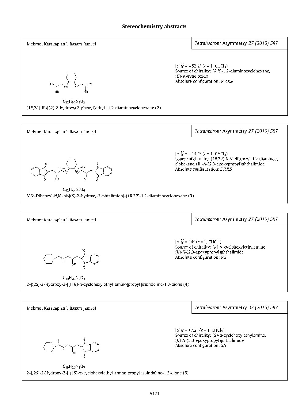 Stereochemistry abstracts