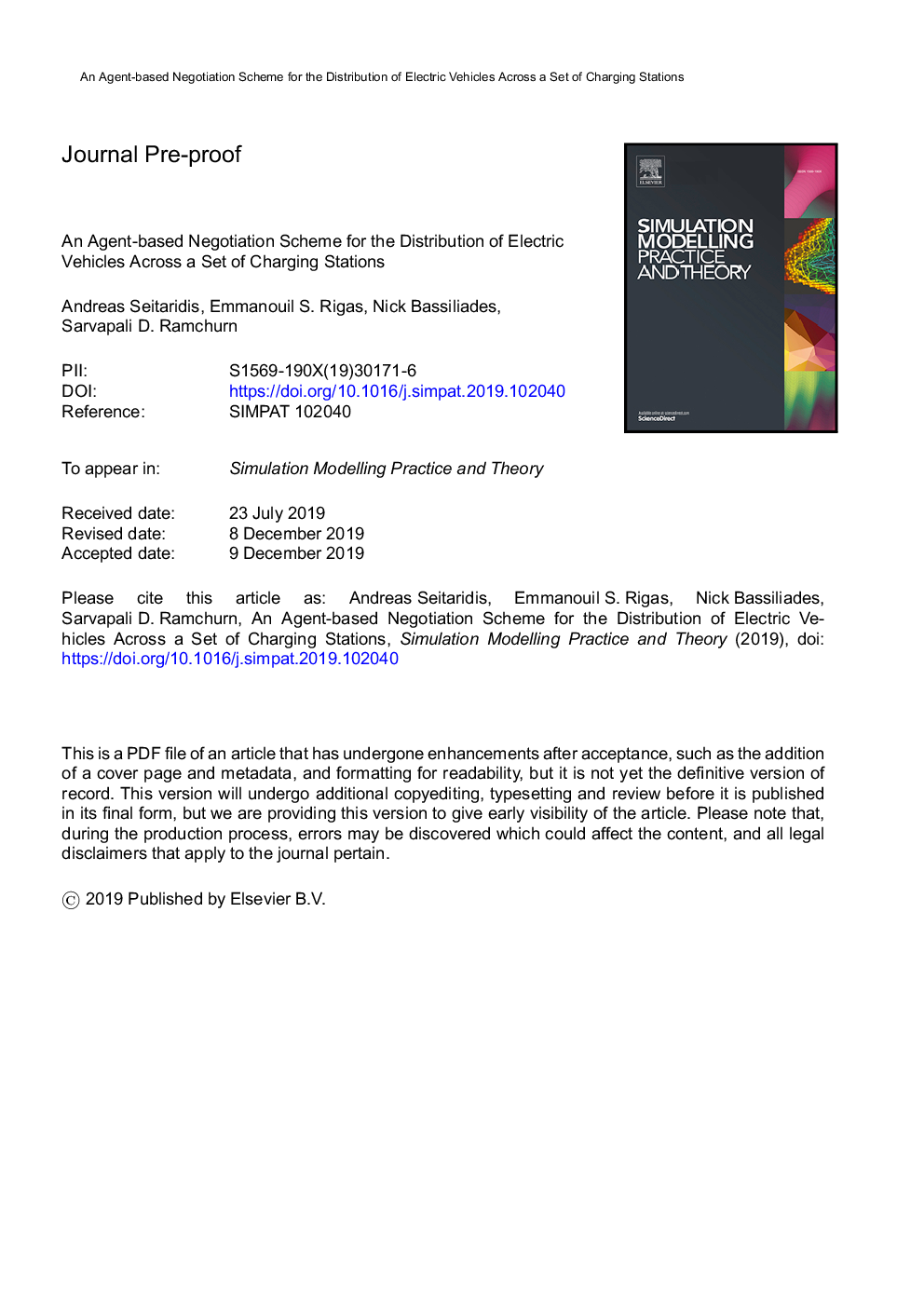 An agent-based negotiation scheme for the distribution of electric vehicles across a set of charging stations