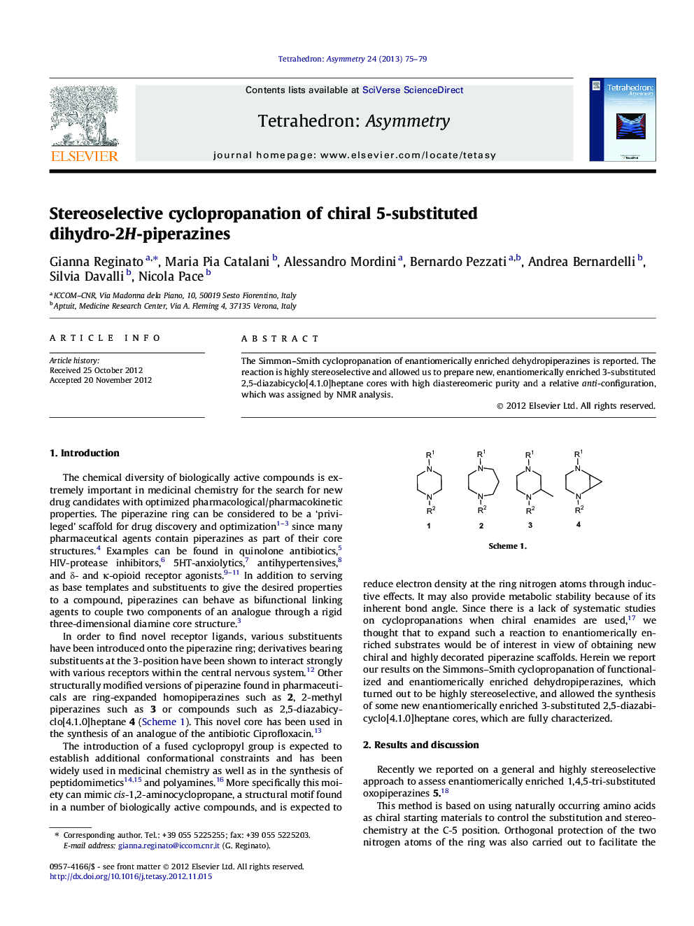 Stereoselective cyclopropanation of chiral 5-substituted dihydro-2H-piperazines