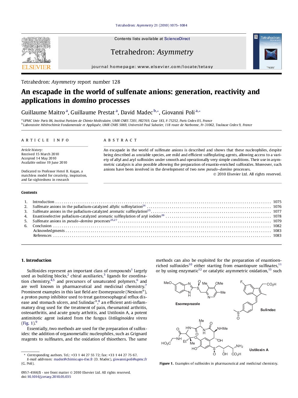 An escapade in the world of sulfenate anions: generation, reactivity and applications in domino processes