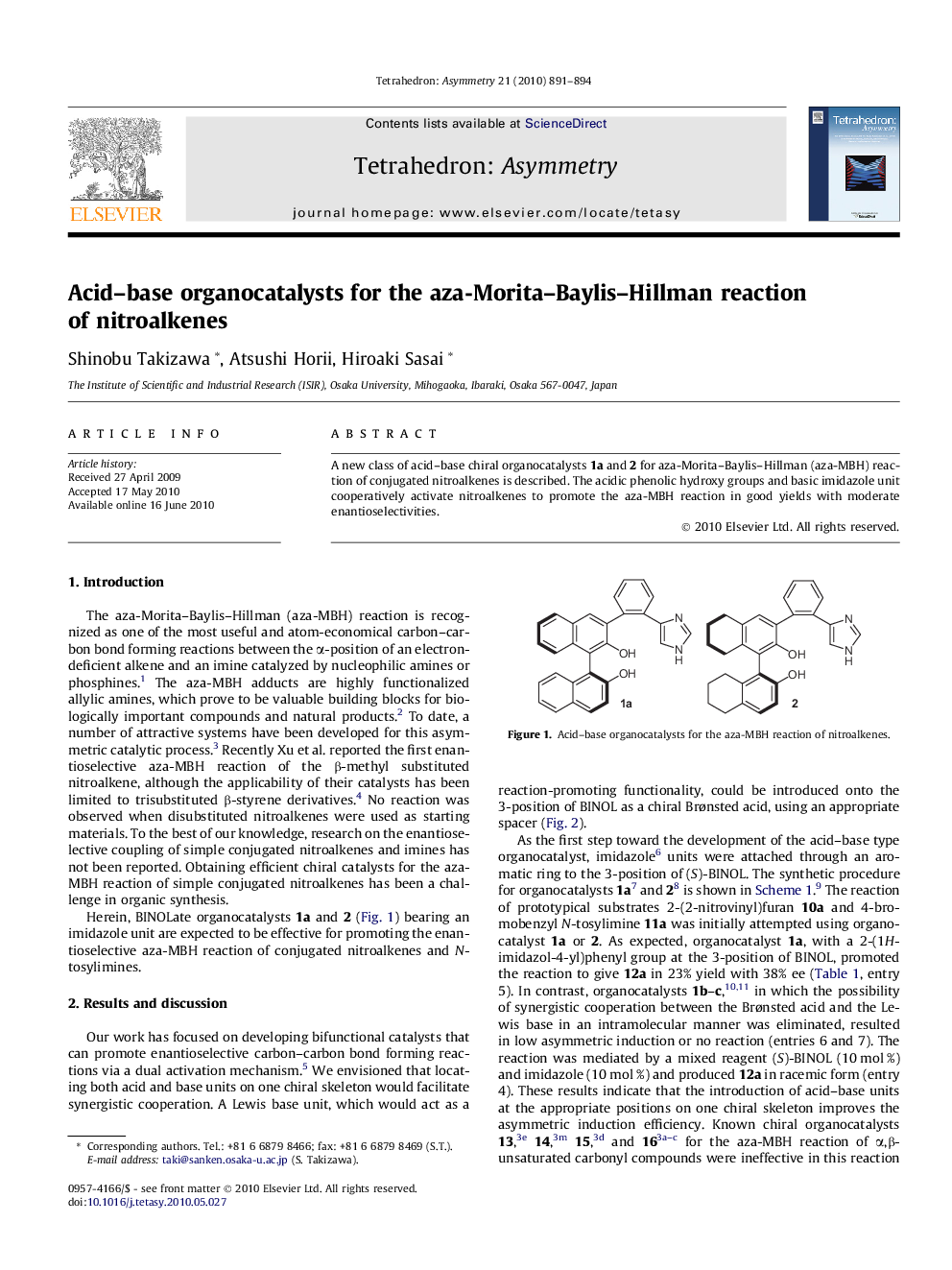 Acid–base organocatalysts for the aza-Morita–Baylis–Hillman reaction of nitroalkenes