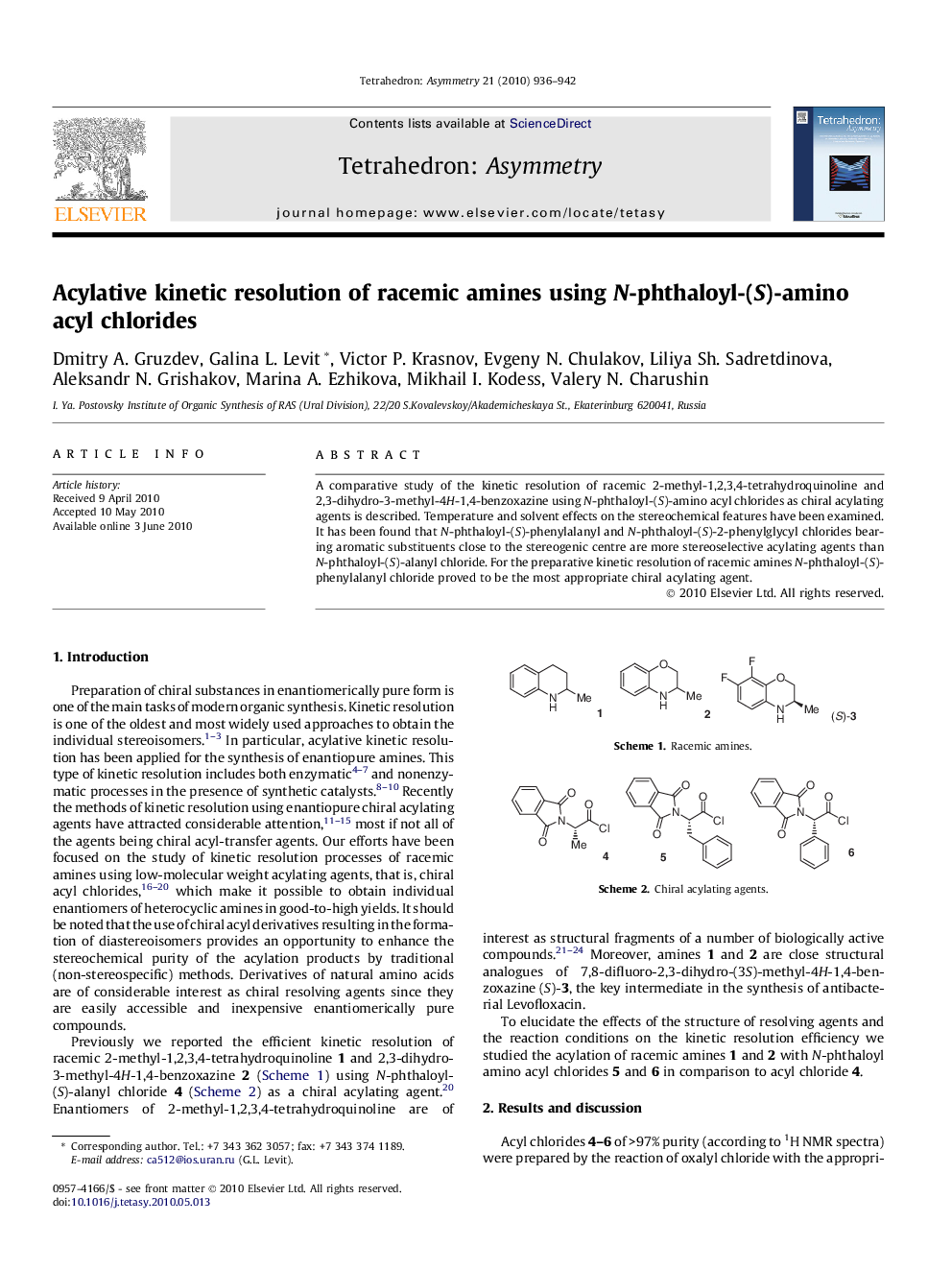 Acylative kinetic resolution of racemic amines using N-phthaloyl-(S)-amino acyl chlorides