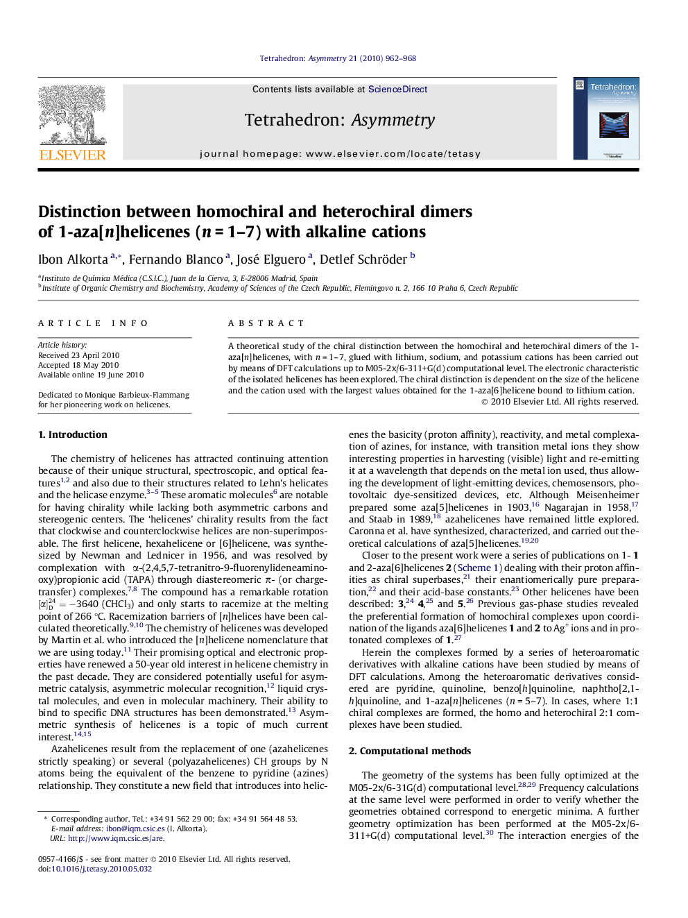 Distinction between homochiral and heterochiral dimers of 1-aza[n]helicenes (n = 1–7) with alkaline cations