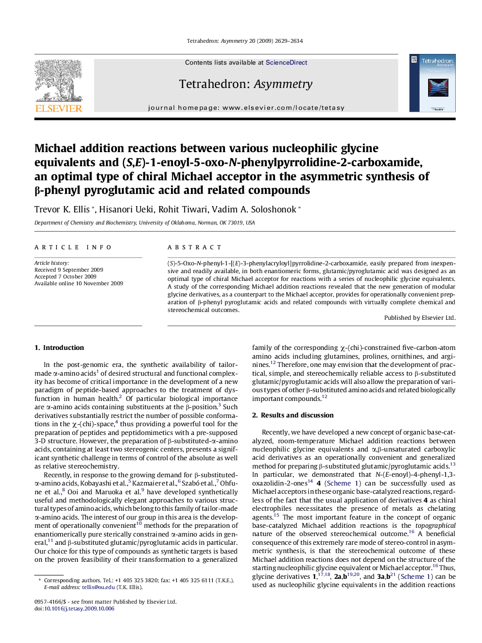 Michael addition reactions between various nucleophilic glycine equivalents and (S,E)-1-enoyl-5-oxo-N-phenylpyrrolidine-2-carboxamide, an optimal type of chiral Michael acceptor in the asymmetric synthesis of β-phenyl pyroglutamic acid and related compoun