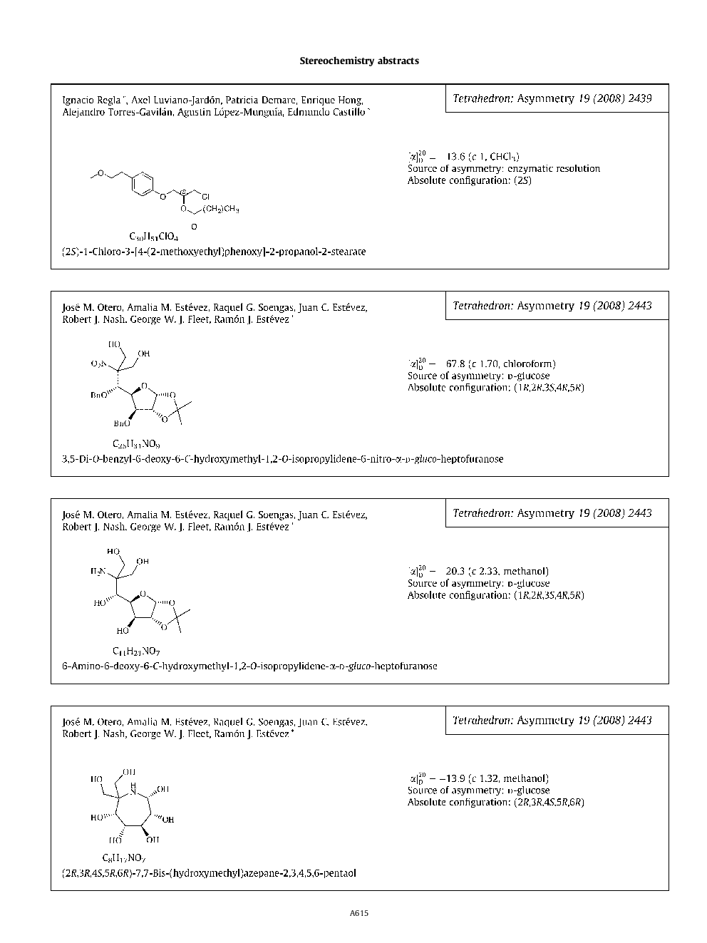 Stereochemistry abstracts