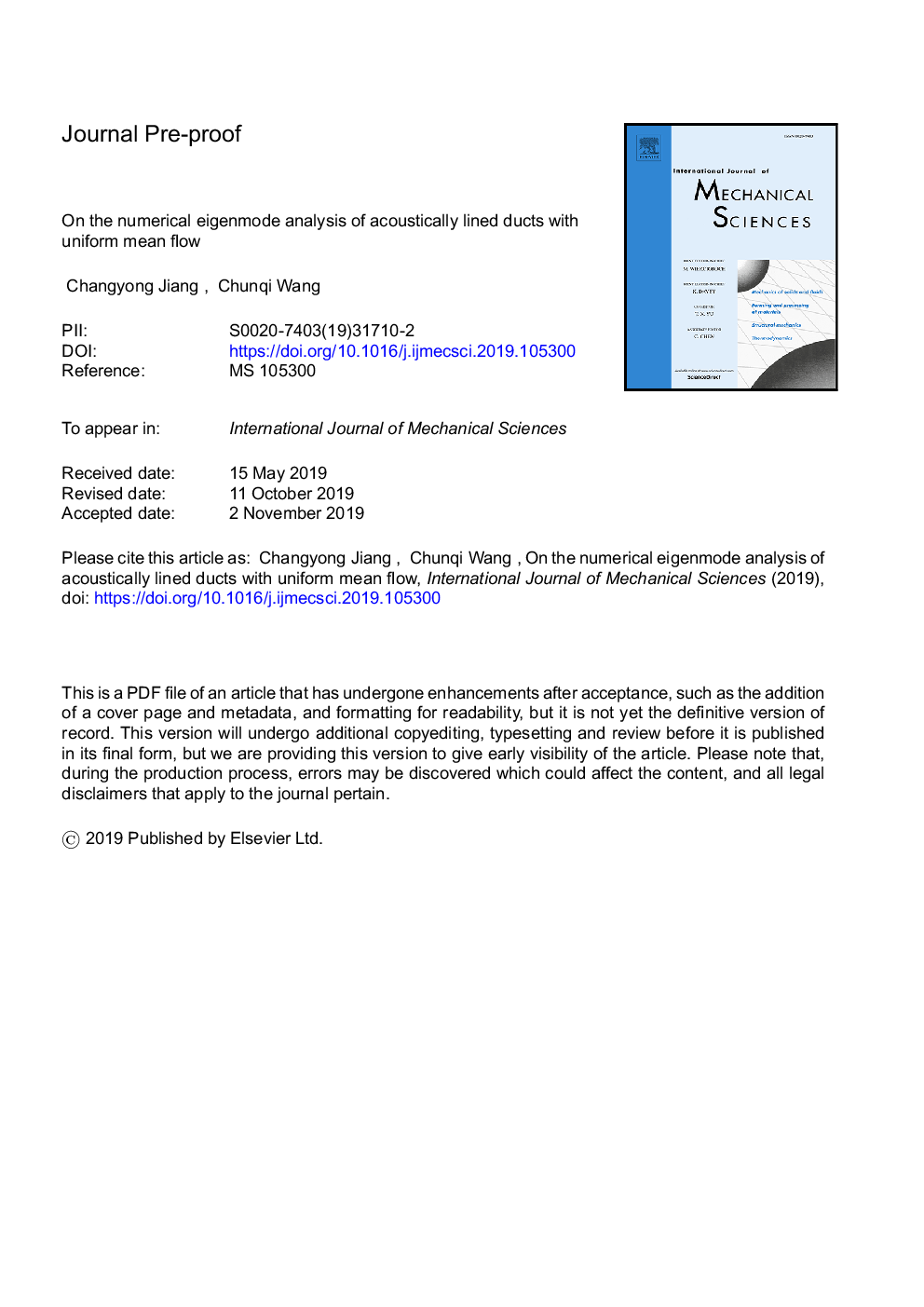 On the numerical eigenmode analysis of acoustically lined ducts with uniform mean flow