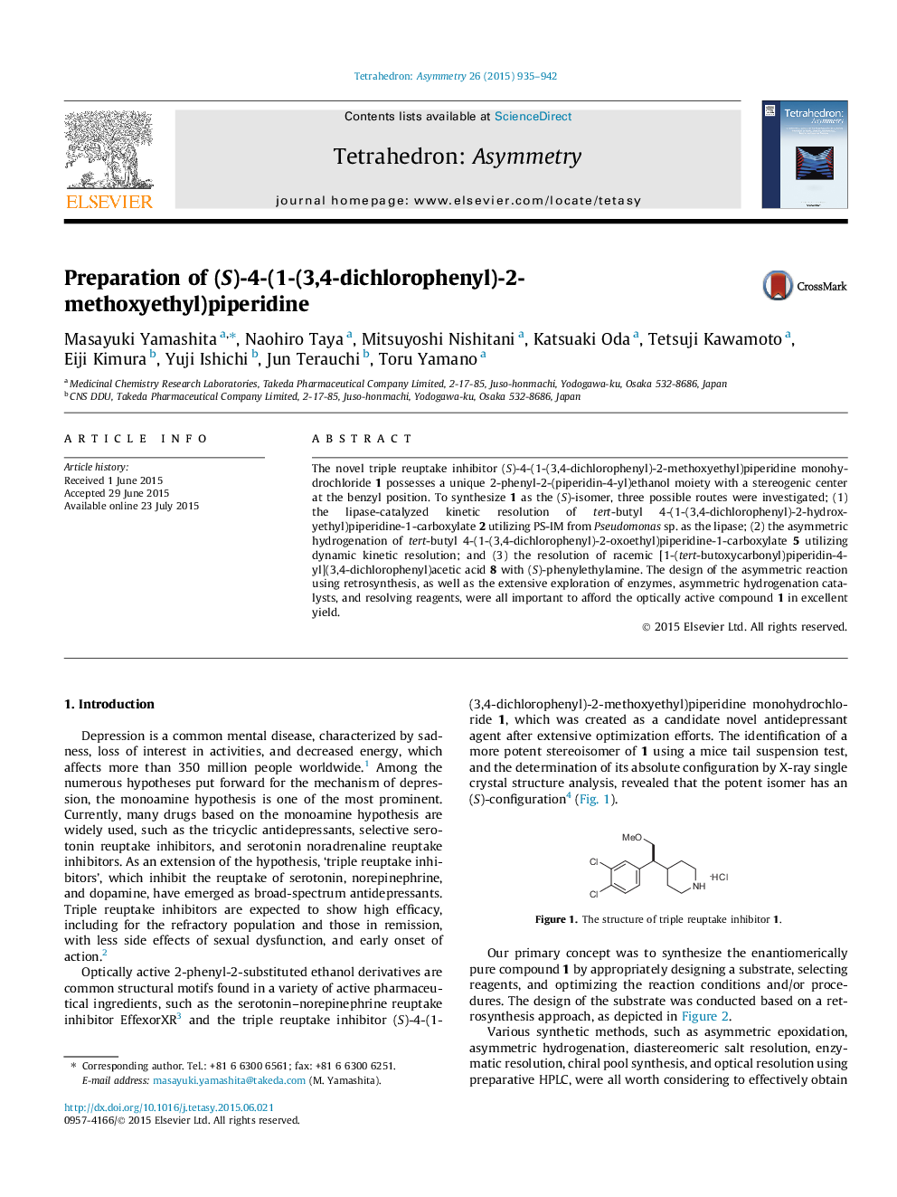 Preparation of (S)-4-(1-(3,4-dichlorophenyl)-2-methoxyethyl)piperidine