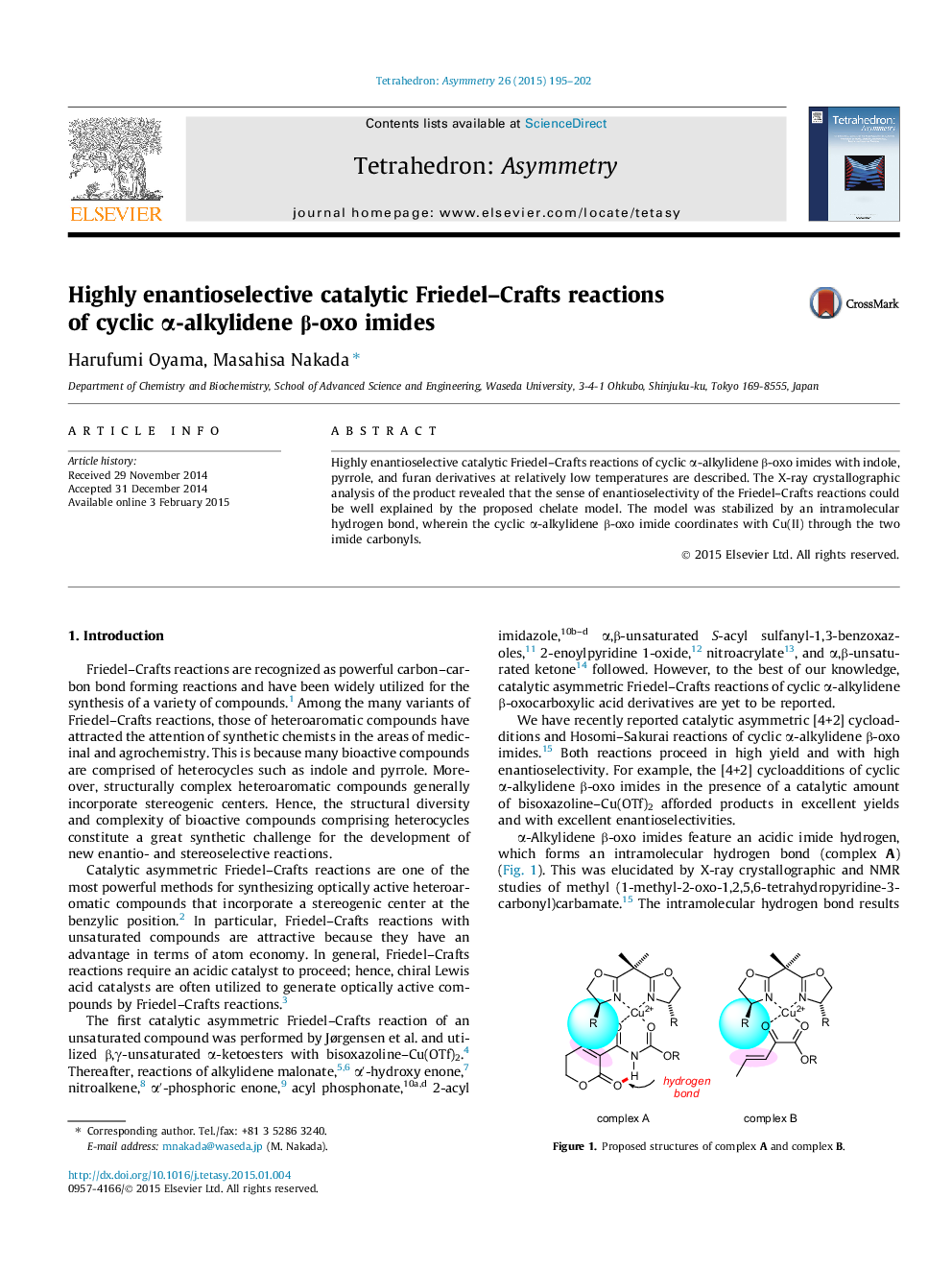 Highly enantioselective catalytic Friedel–Crafts reactions of cyclic α-alkylidene β-oxo imides