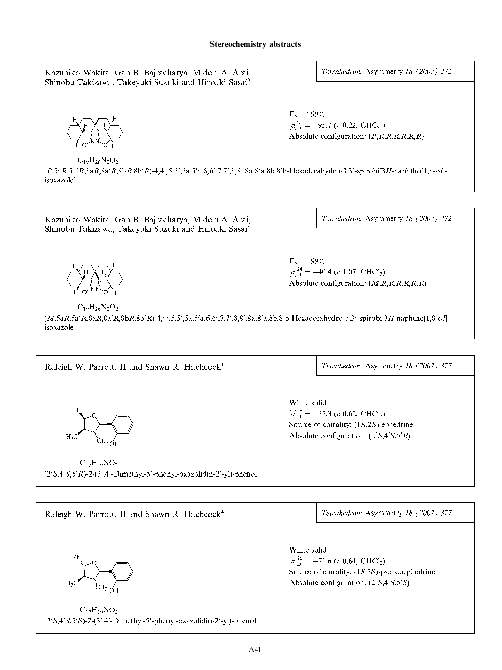Stereochemistry abstracts