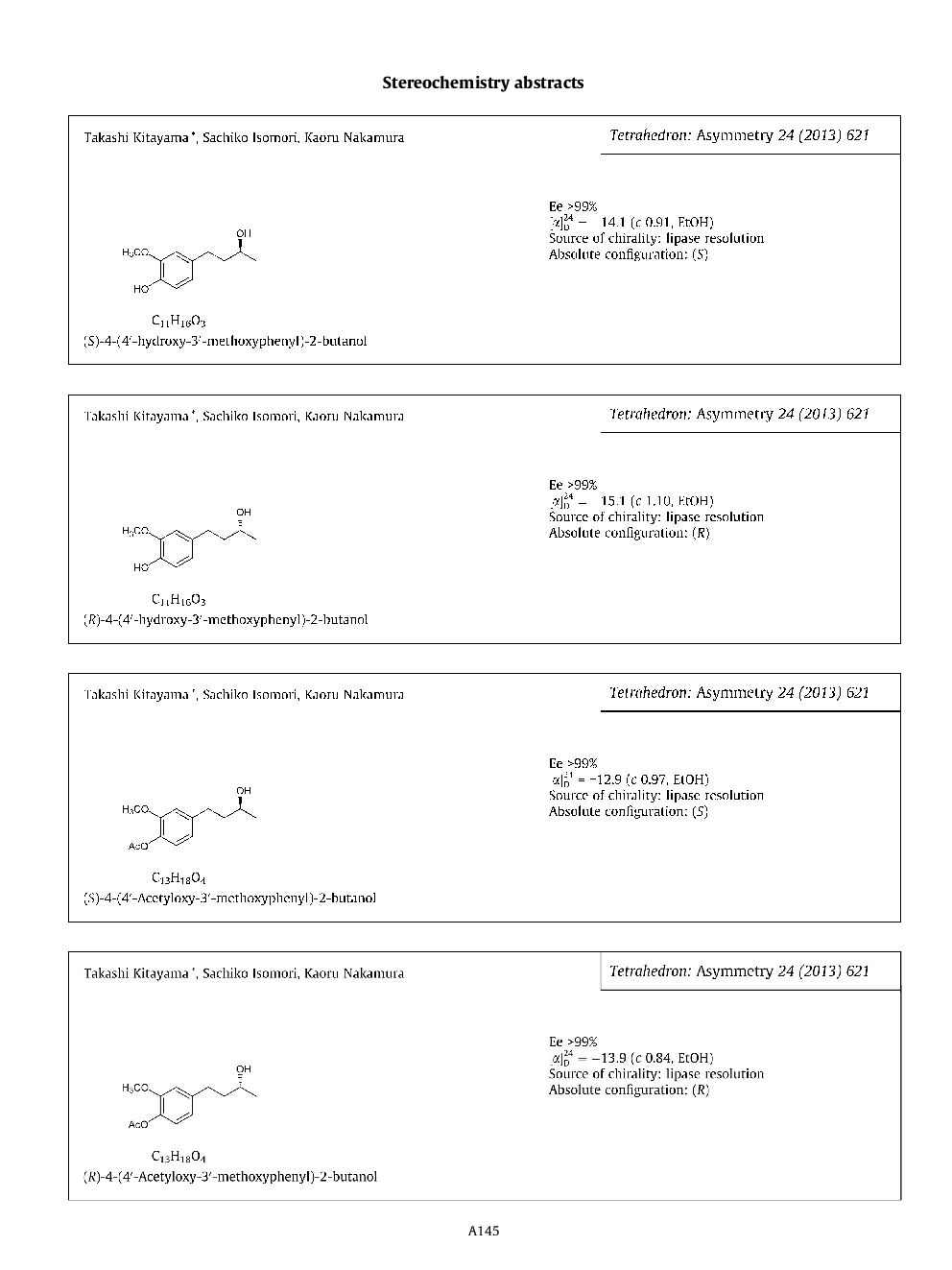 Stereochemistry abstracts