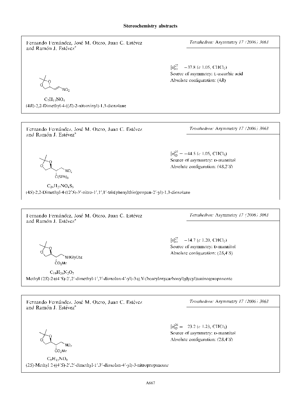 Stereochemistry abstracts