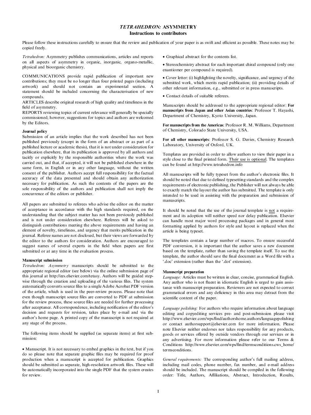Instructions to contributors