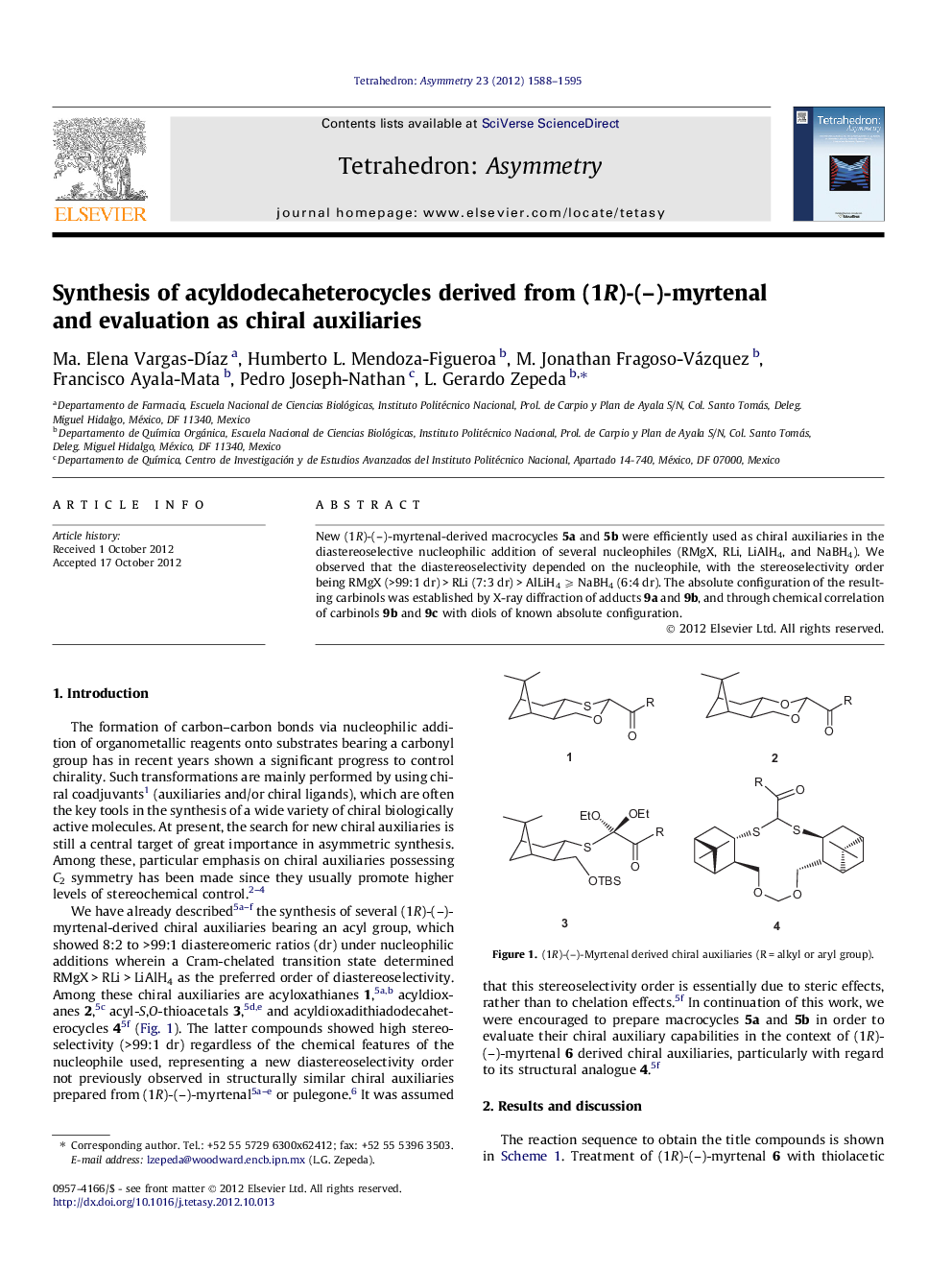 Synthesis of acyldodecaheterocycles derived from (1R)-(–)-myrtenal and evaluation as chiral auxiliaries