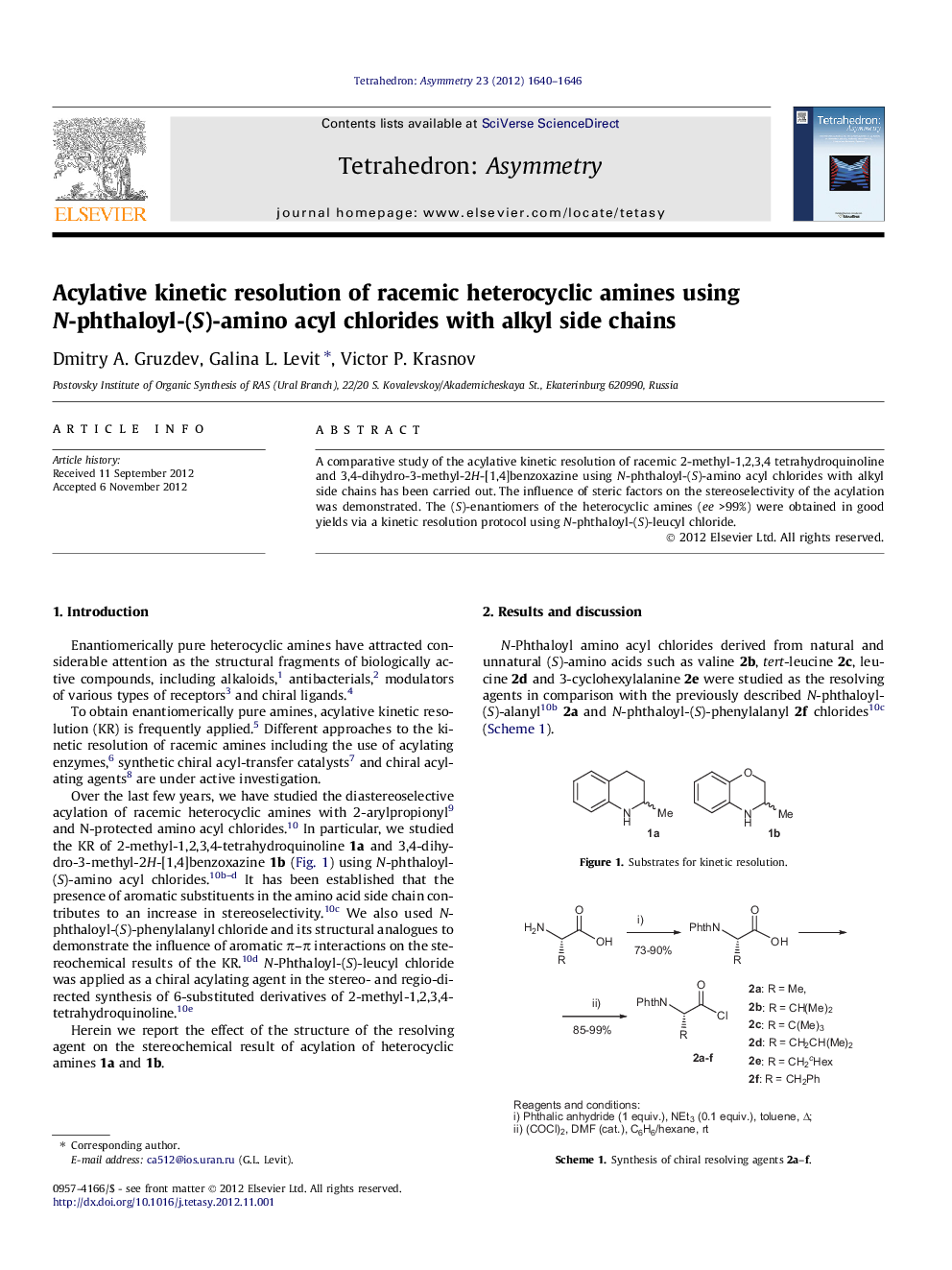 Acylative kinetic resolution of racemic heterocyclic amines using N-phthaloyl-(S)-amino acyl chlorides with alkyl side chains